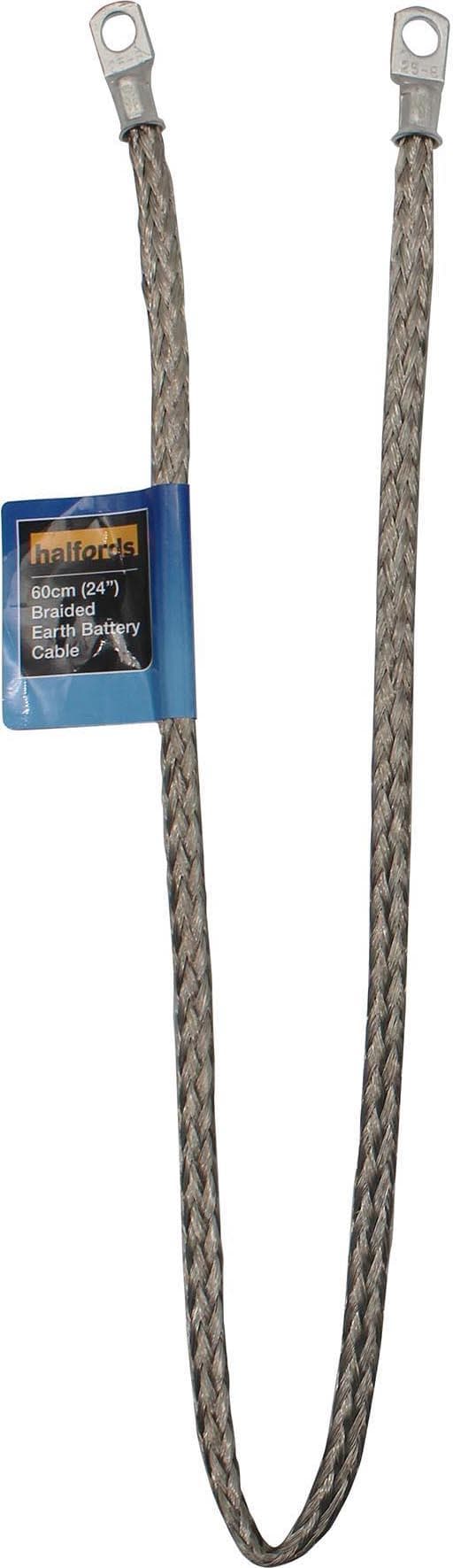 Halfords Braided Earth Battery Cable 60cm (24 inch)