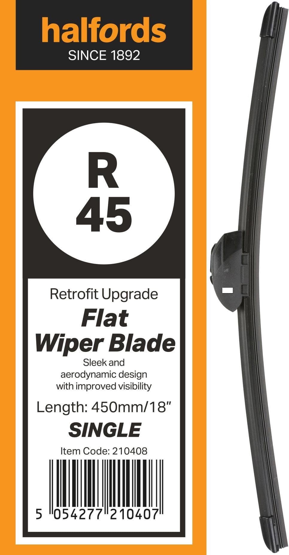 Halfords R45 Wiper Blade - Flat Upgrade - Single