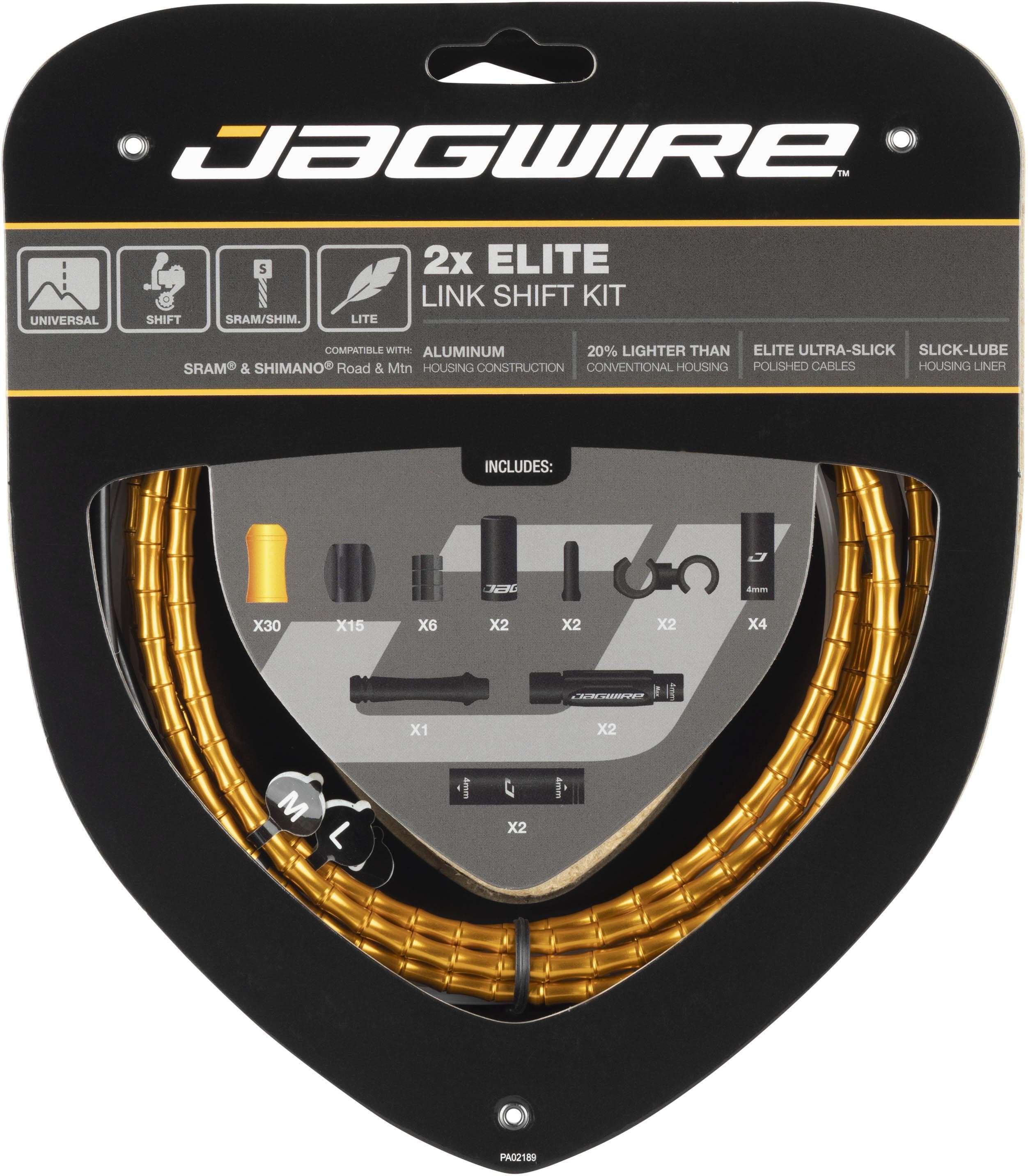 Jagwire 2x Elite Link Shift Cable Kit, Gold