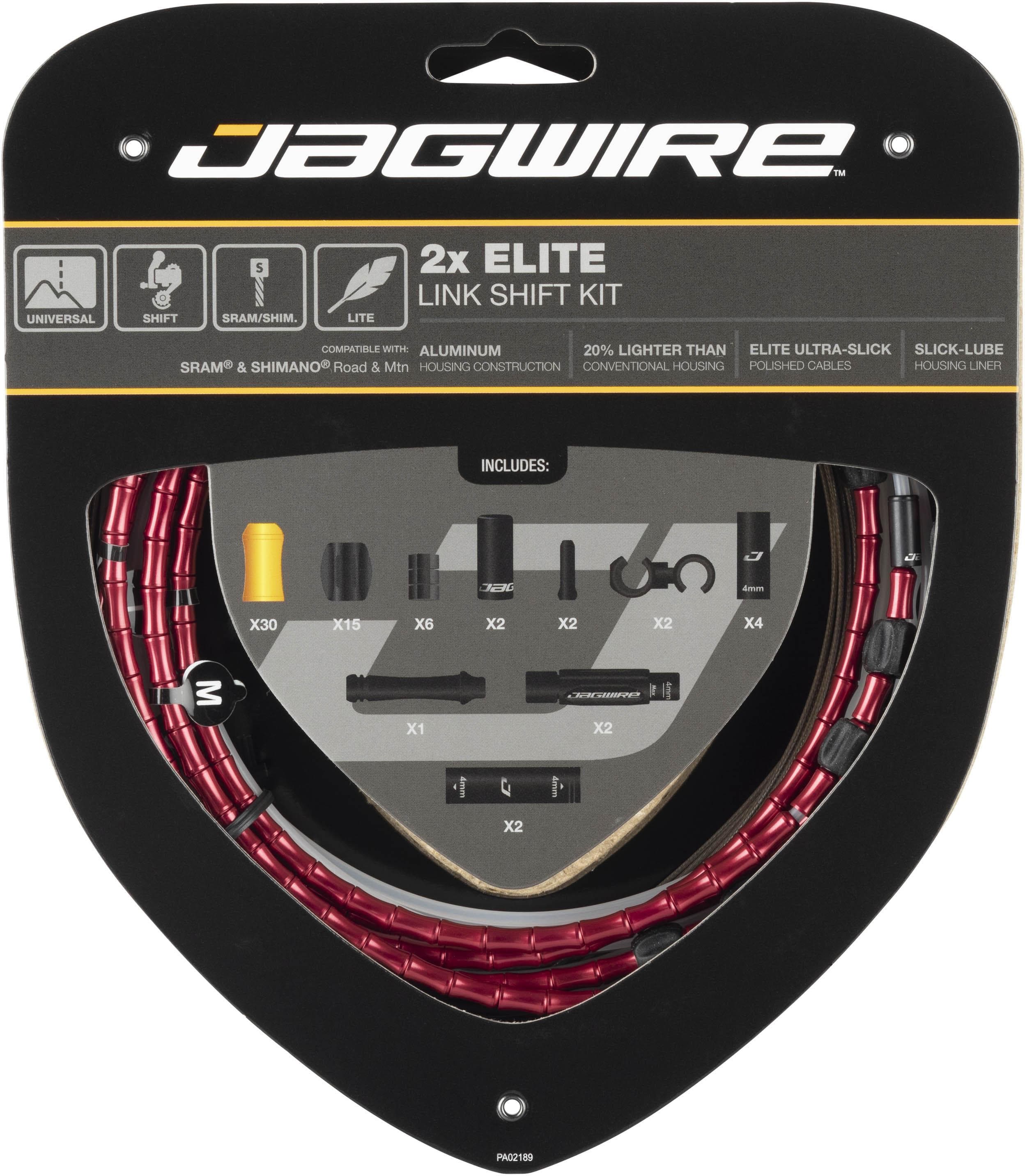 Jagwire 2x Elite Link Shift Cable Kit, Red