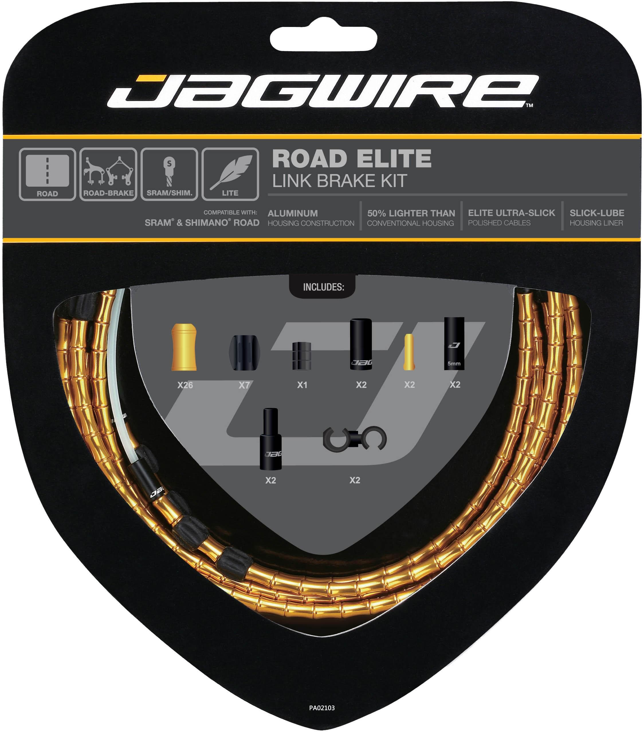 Jagwire Road Elite Link Brake Cable Kit, Gold