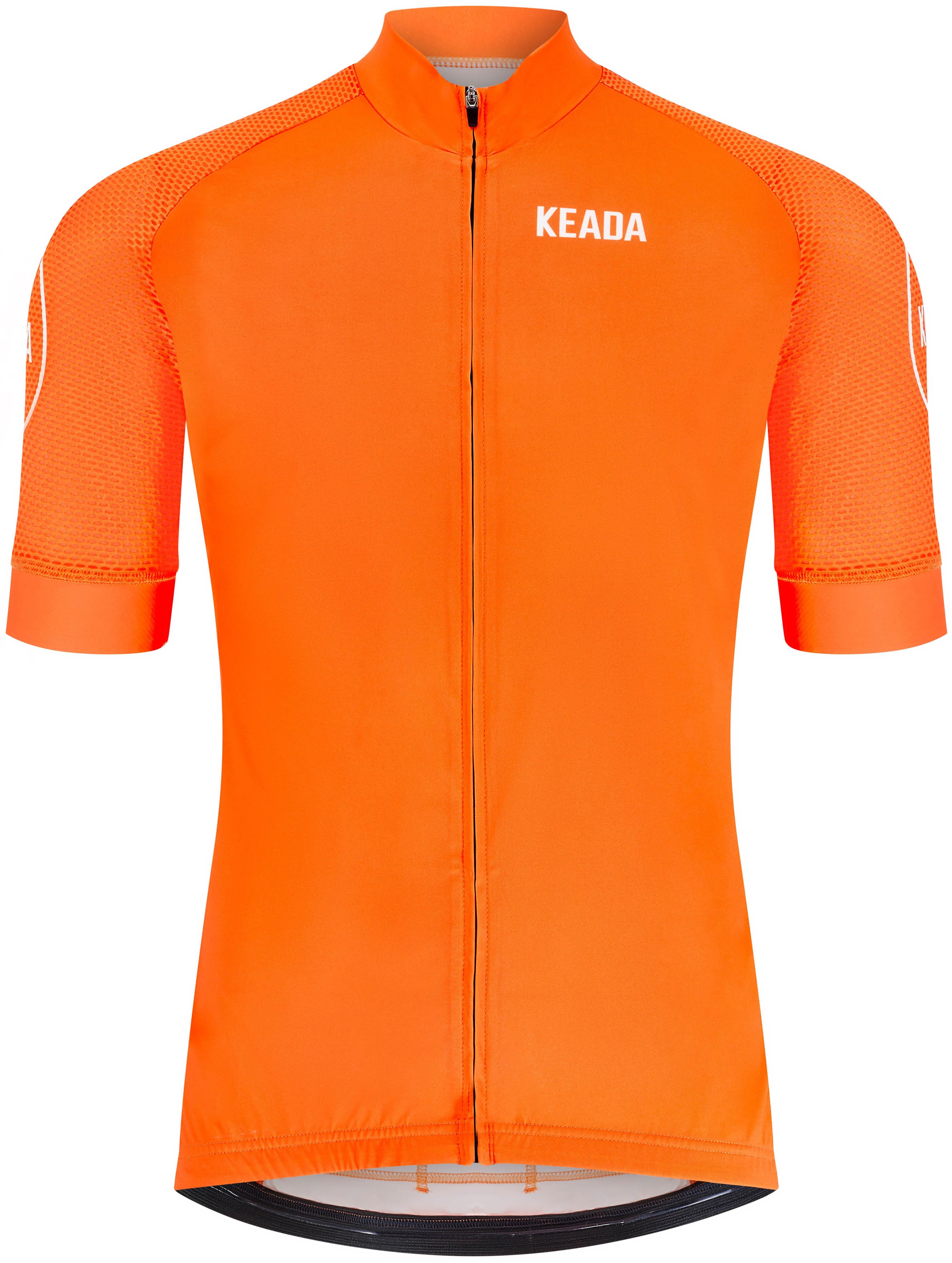 Keada Sports Men's Essential Short Sleeved Cycling Jersey, Orange - Small