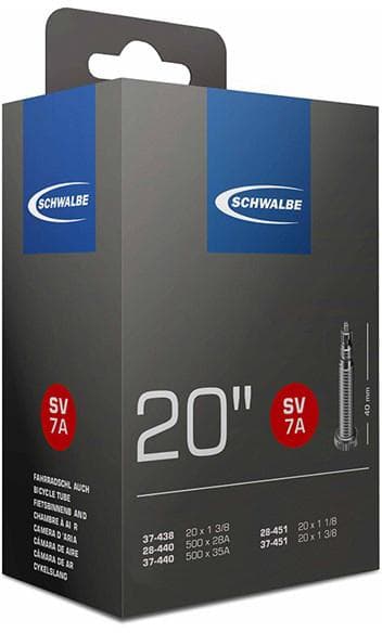 Schwalbe Bike Inner Tube, 20 inch x 1 1/8 - 1 3/8 inch (SV7A)
