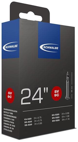 Schwalbe Bike Inner Tube, 24 inch x 0.75 - 1.1 inch (SV9C)