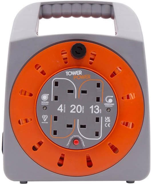 Tower 4 Socket 20 Metre 13 Amp Case