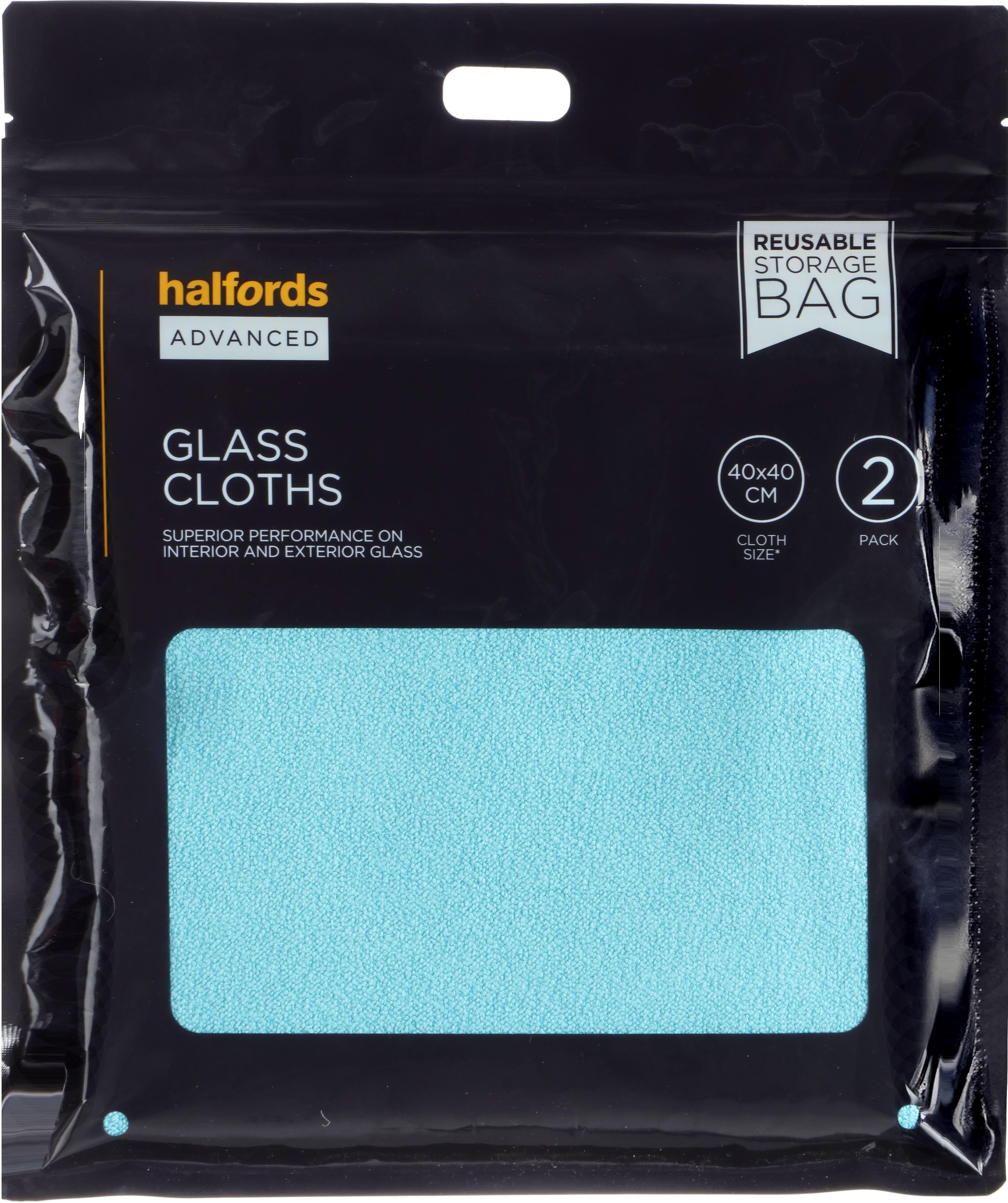 Halfords Advanced Pack of 2 Glass Cloths
