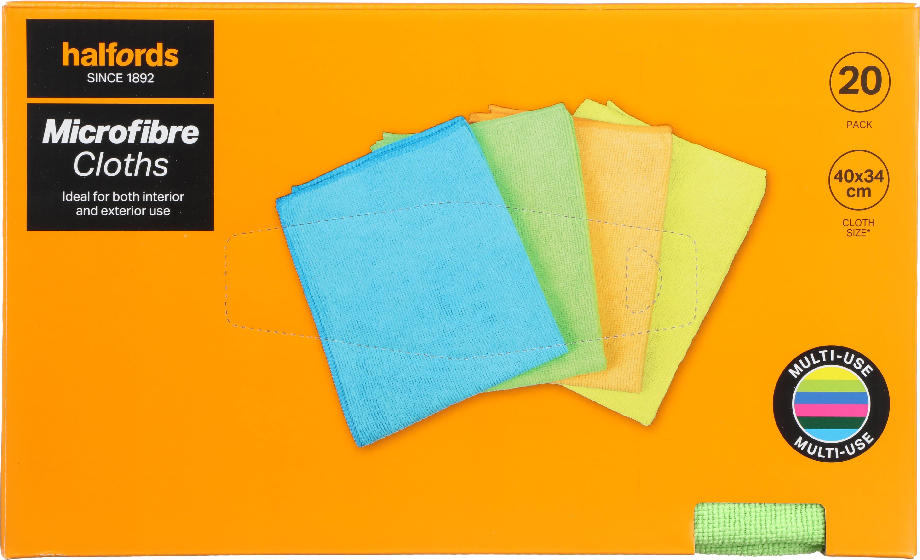Halfords Box of 20 Microfibre Cloths