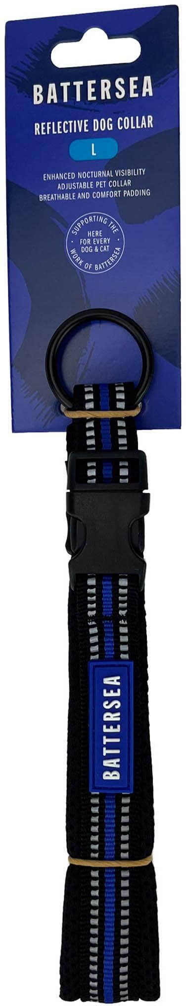 Battersea Reflective Dog Collar Blue L