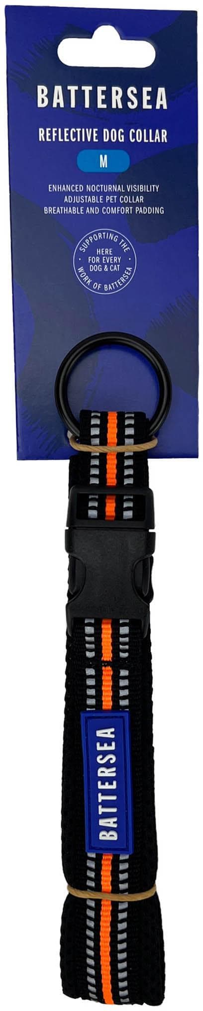 Battersea Reflective Dog Collar Orange M