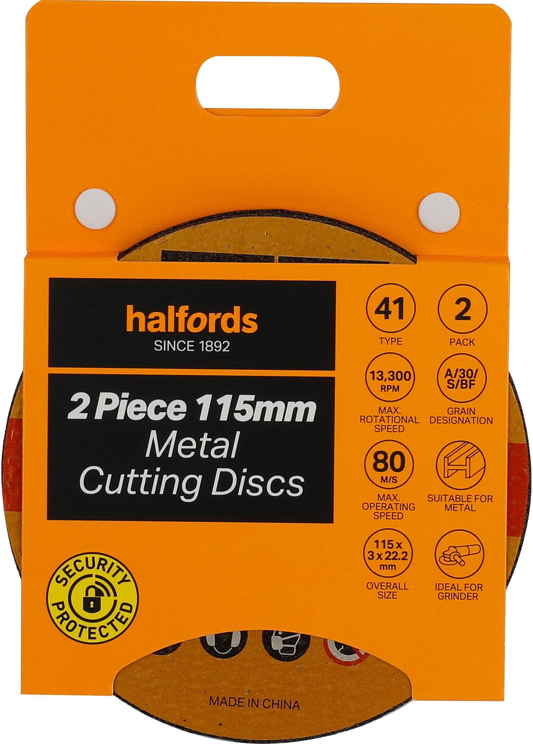 Halfords 2 Pc 115mm metal cut discs set