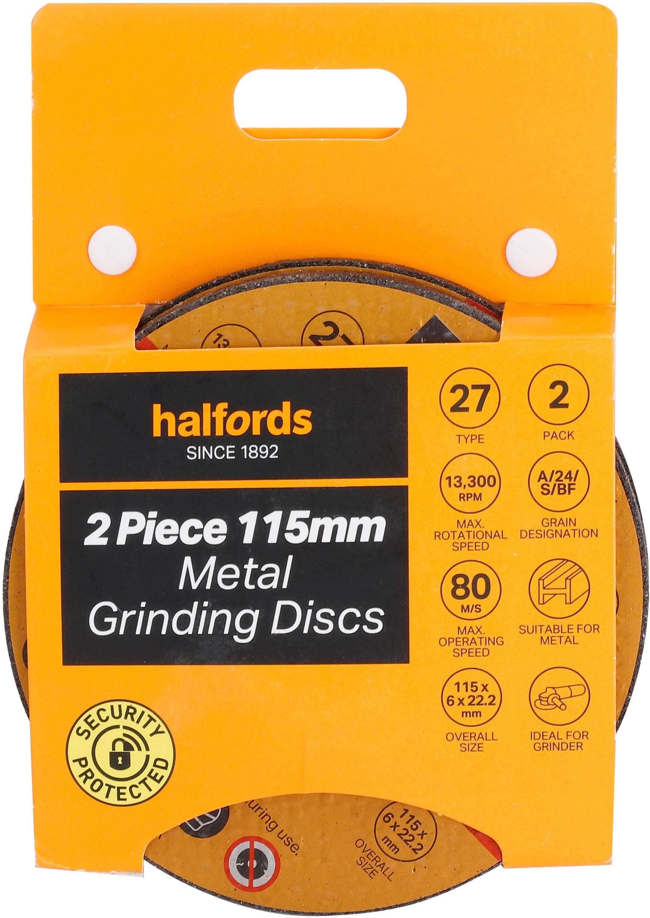 Halfords 2 Pc 115mm metal grind discs