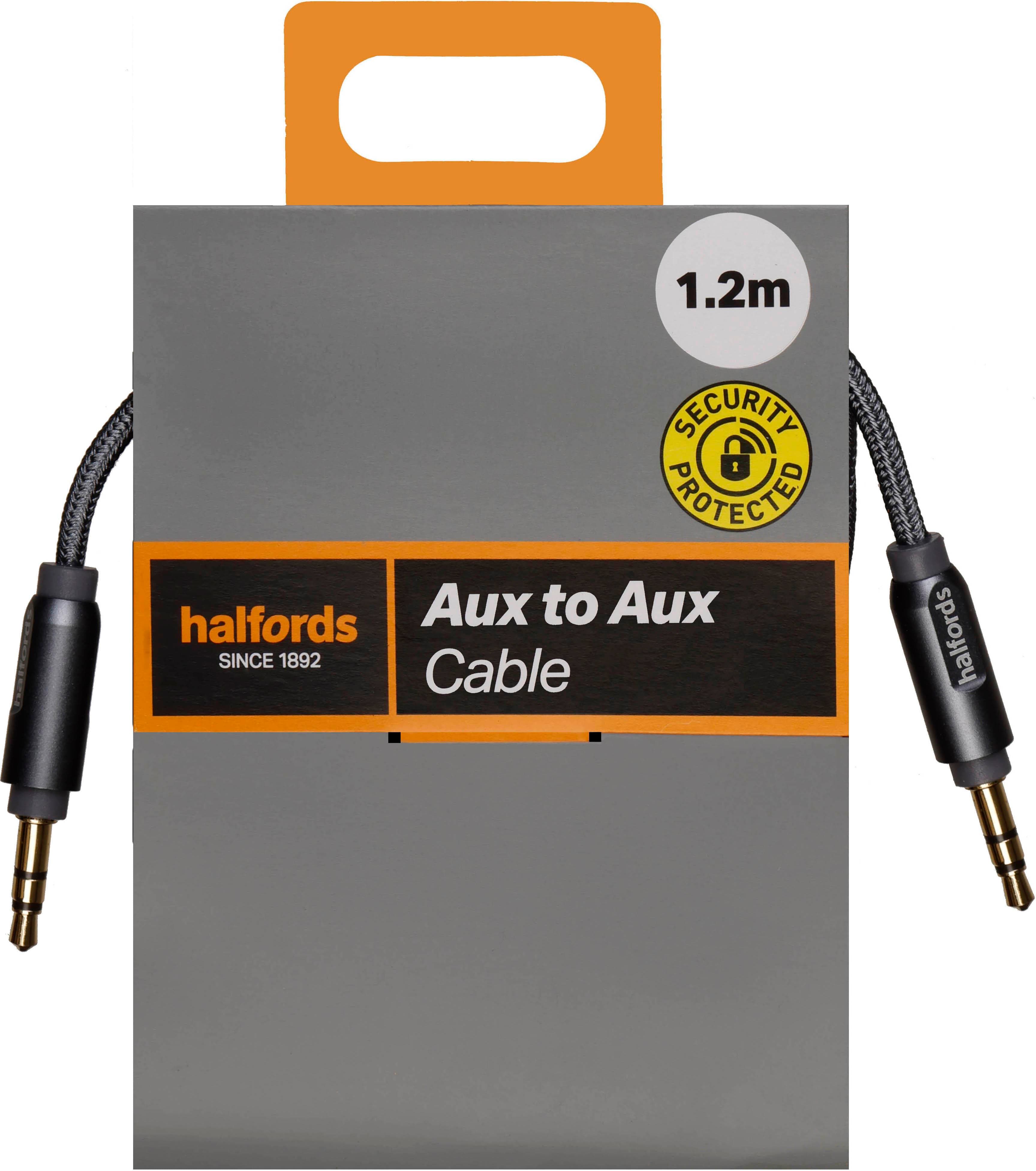 Halfords Aux to Aux 1.2m Charcoal