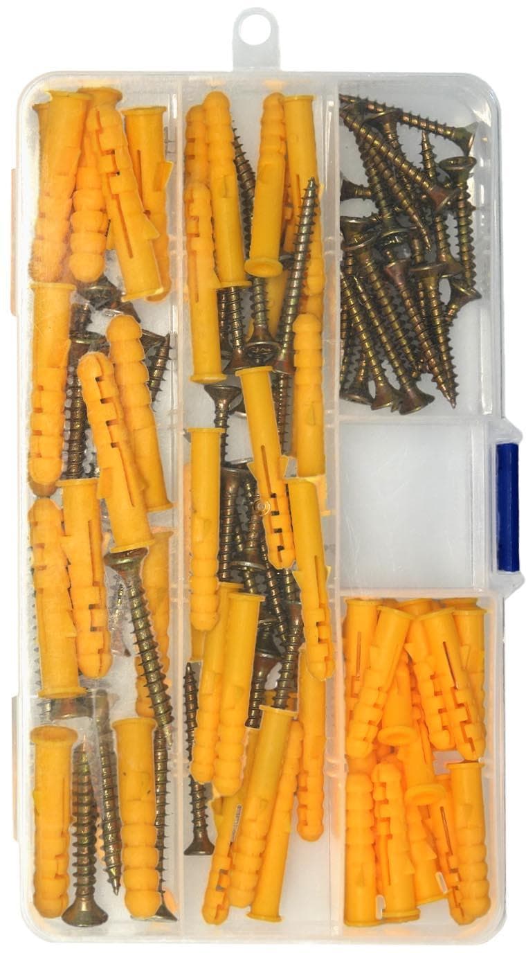 110 Pcs Screws and Wall Plugs Set
