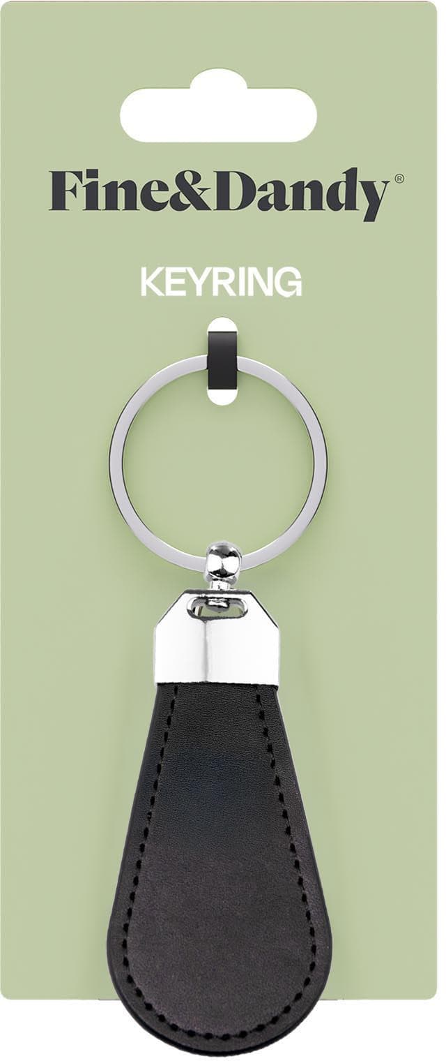 Fine & Dandy Leather Fob Black Keyring
