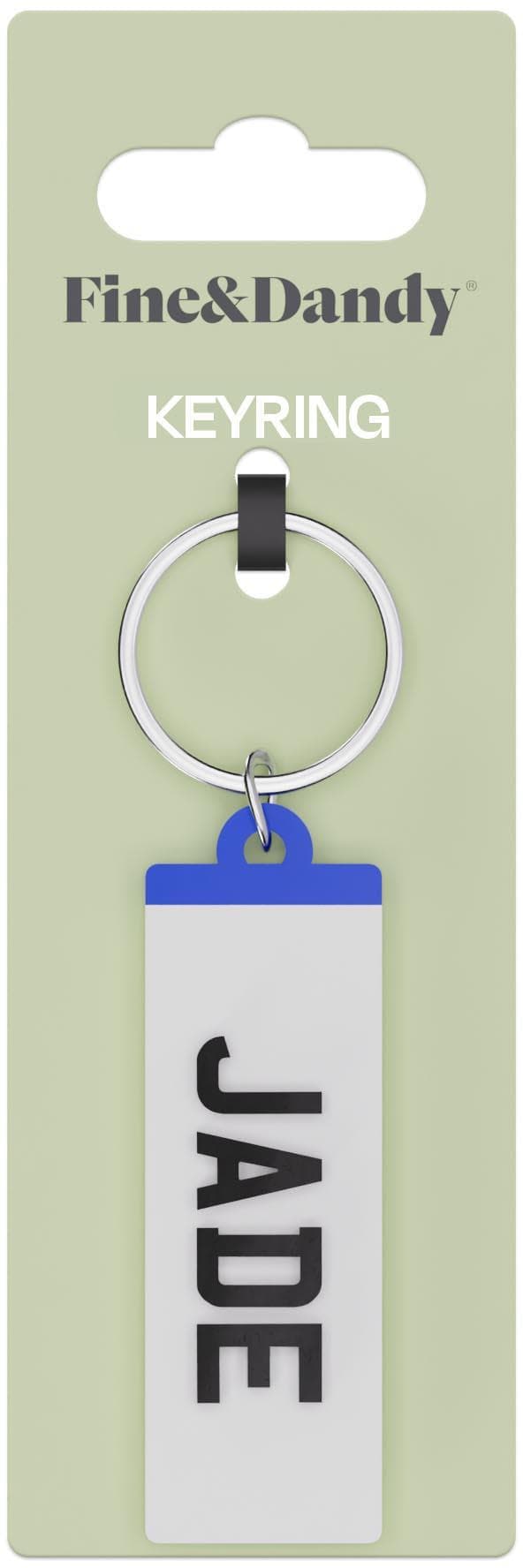 Fine and Dandy Jade Number Plate Keyring