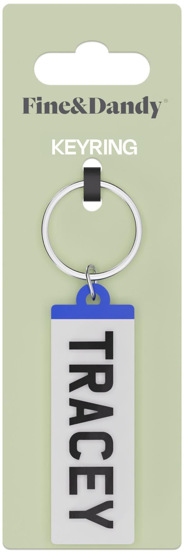 Fine and Dandy Tracey Number Plate Keyring