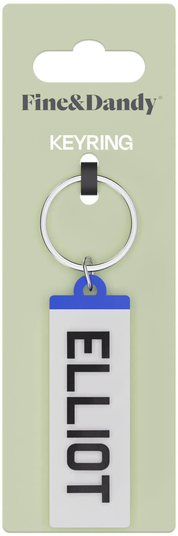 Fine and Dandy Elliot Number Plate Keyring