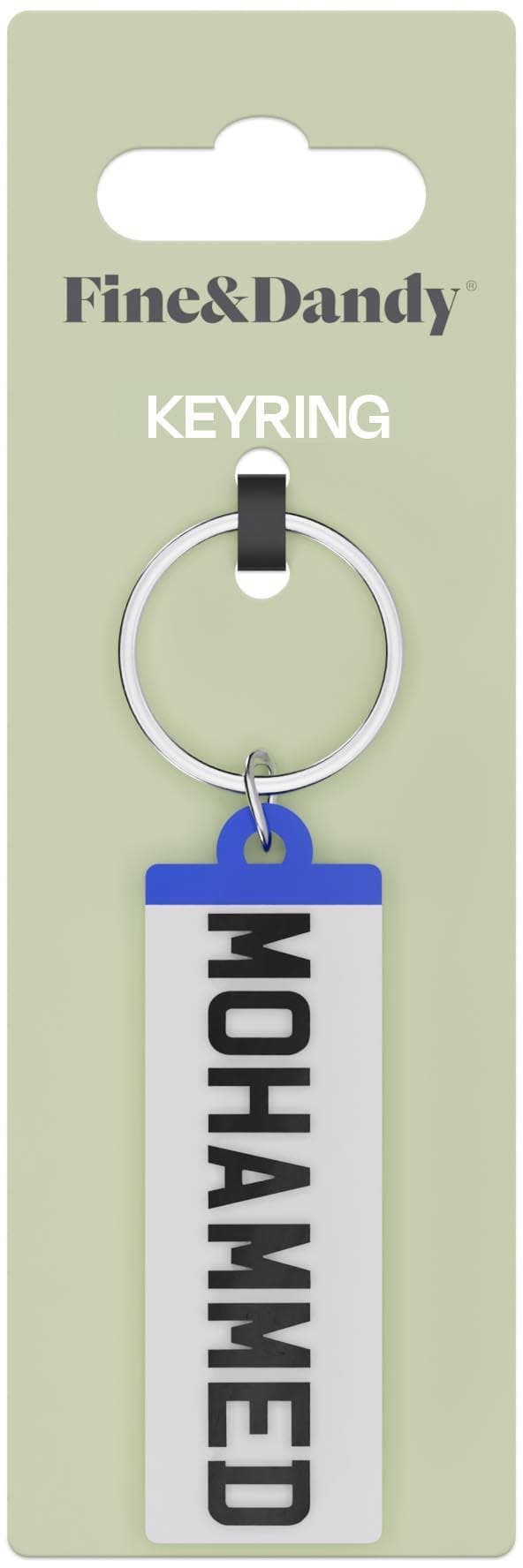 Fine and Dandy Mohammed Number Plate Keyring