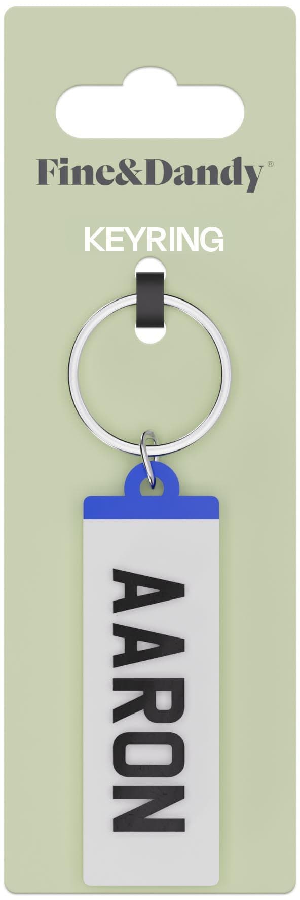 Fine and Dandy Aaron Number Plate Keyring