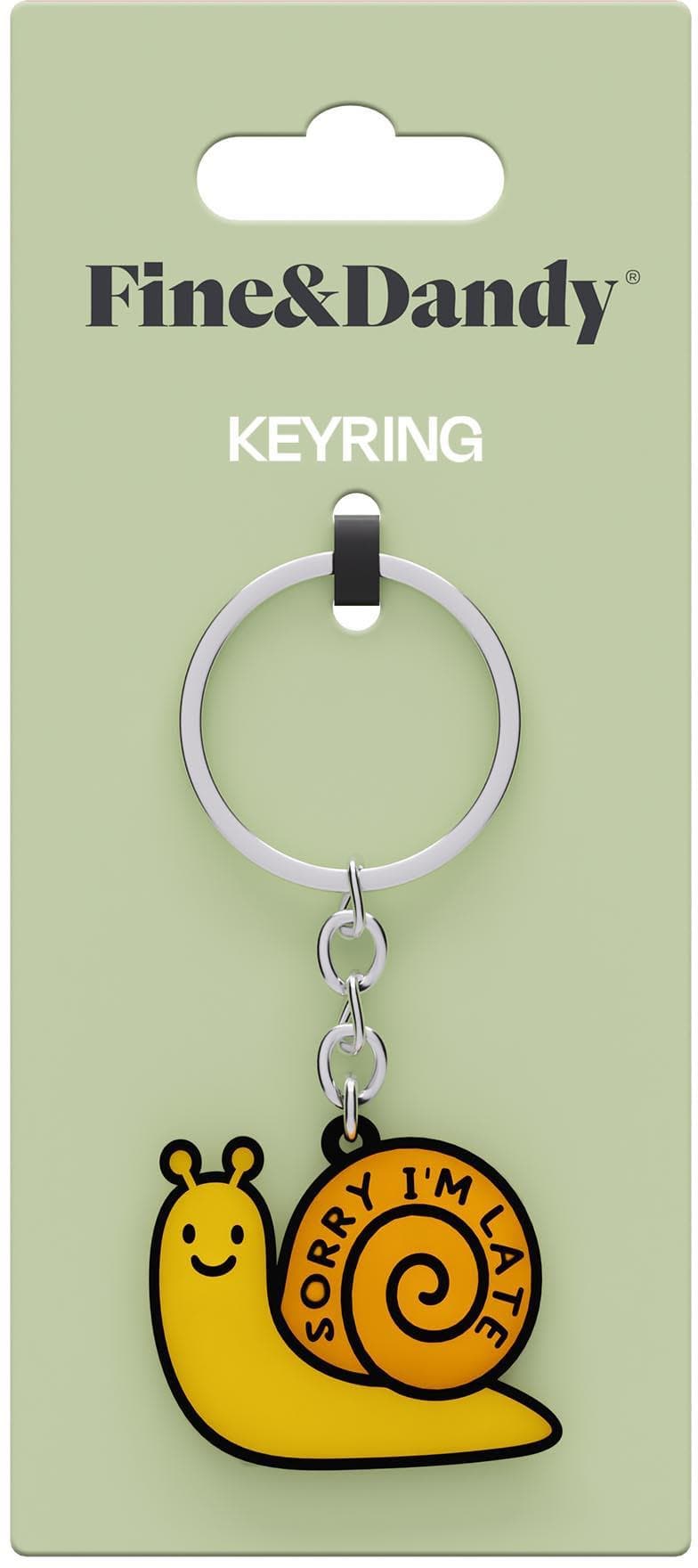 Fine & Dandy Im Late Keyring