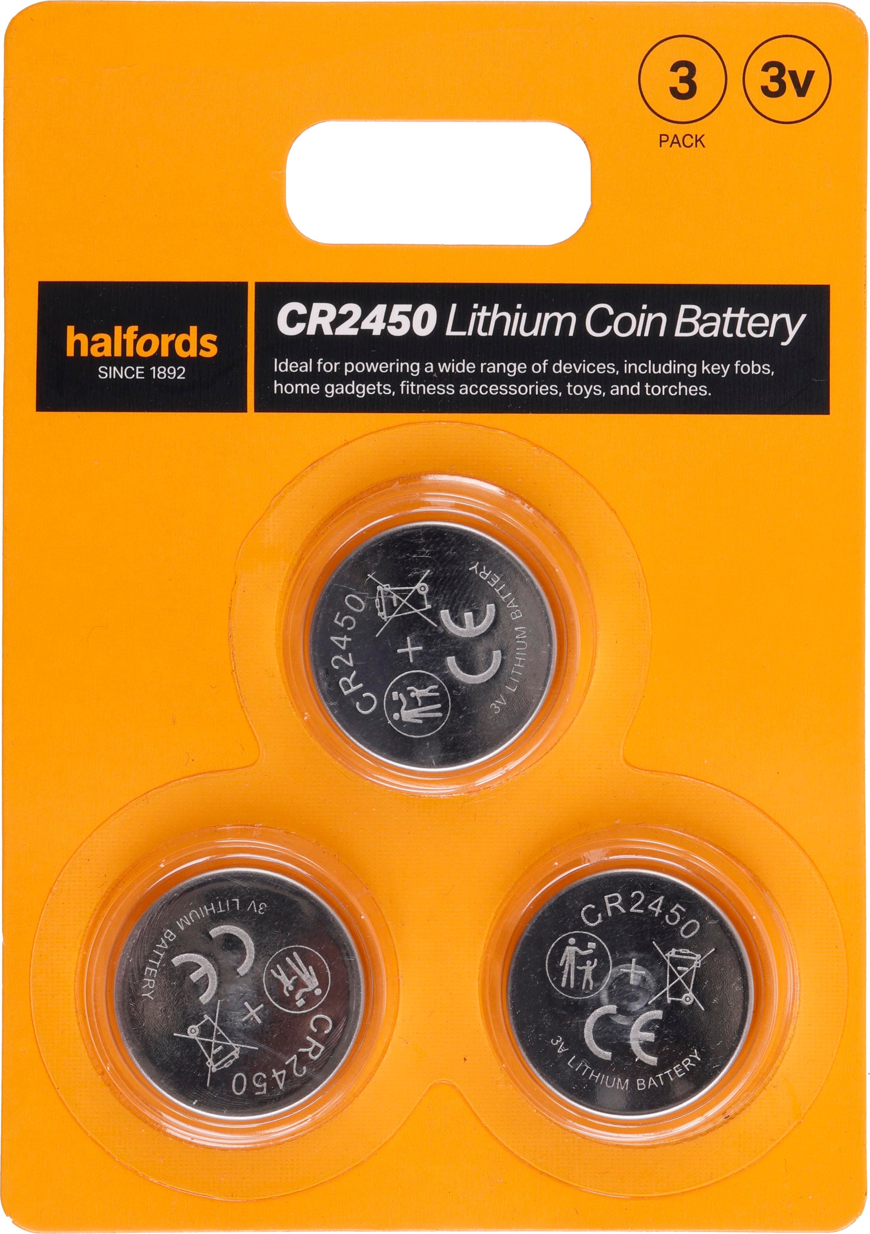 Halfords 2450 Lithium coin battery 3pk