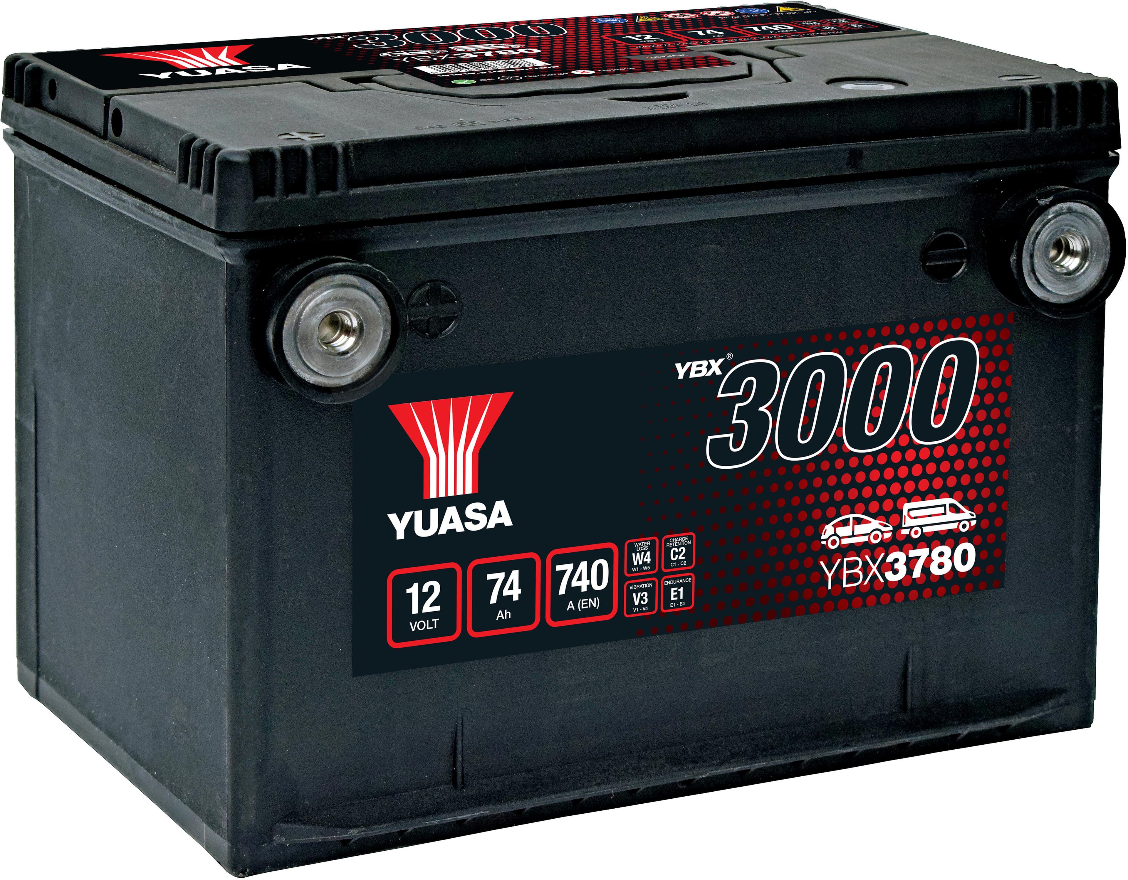 YBX3780 12V 74Ah 740A Yuasa SMF Battery
