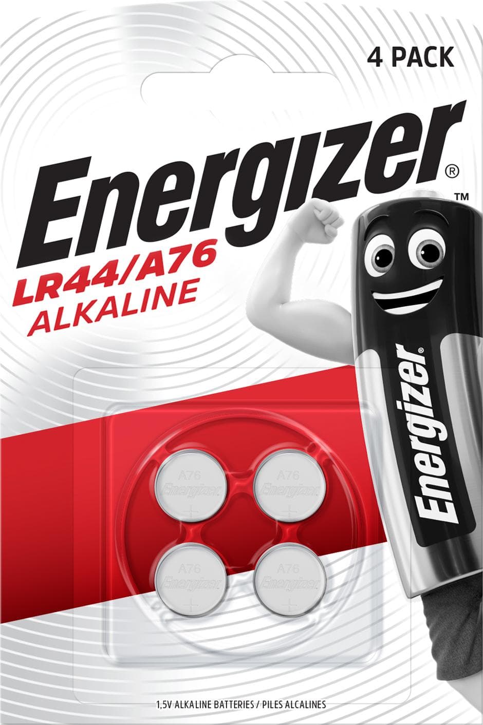 Energizer LR44/A76 Alkaline Button Battery, 4 Pack