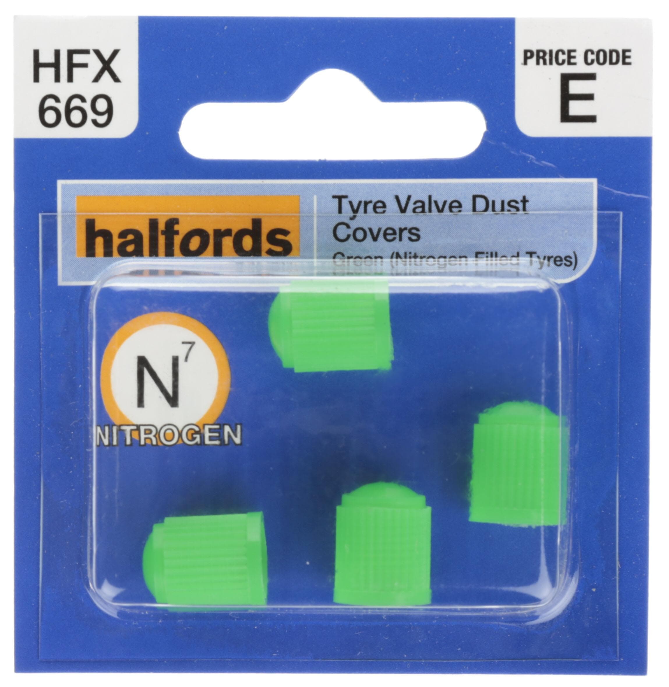 Halfords Tyre Valve Dust Caps - Green (FIXG222)