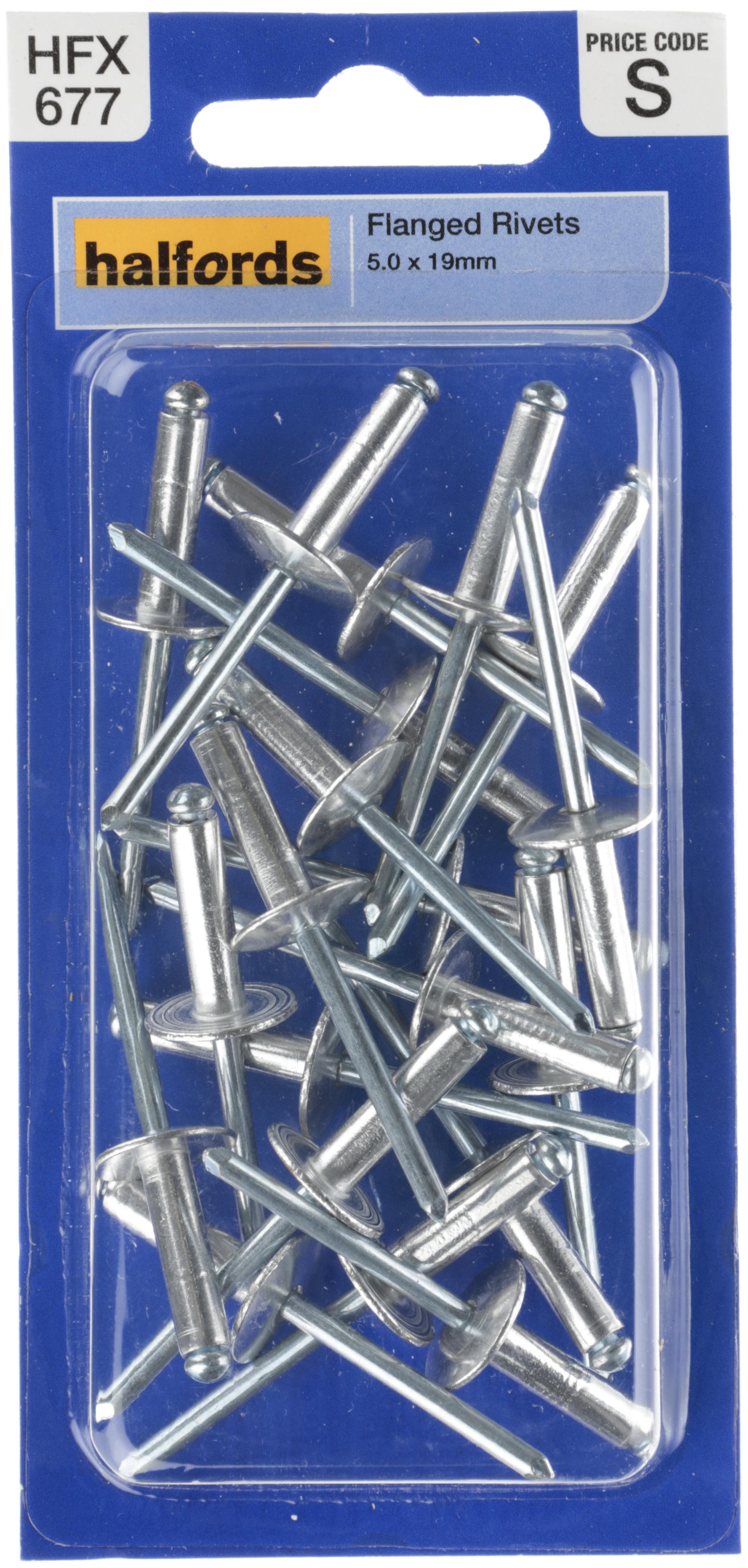 Halfords Rivets Flagged 5mm x 16mm (FIXG276)