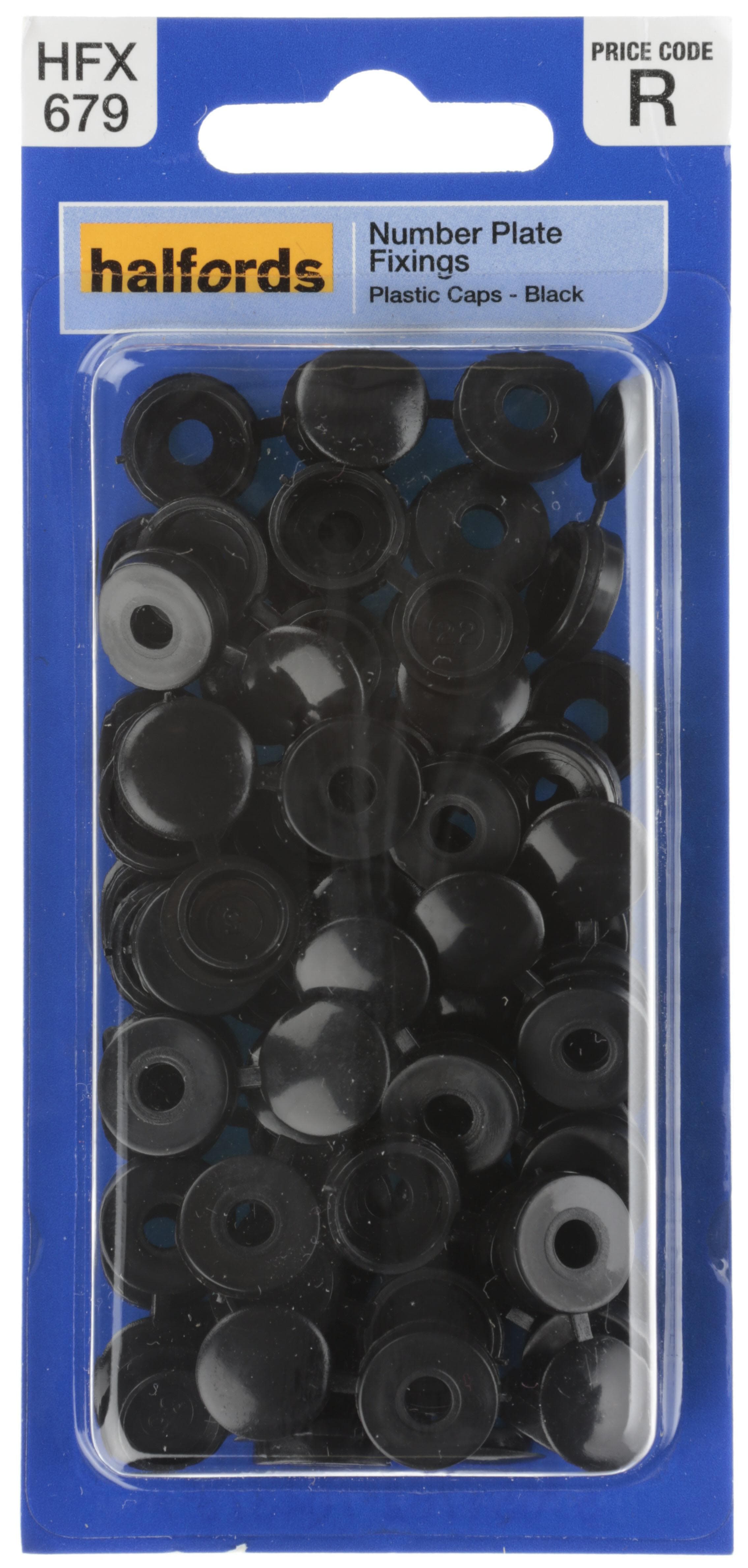 Halfords Number Plate Plastic Caps Black (FIXG289)