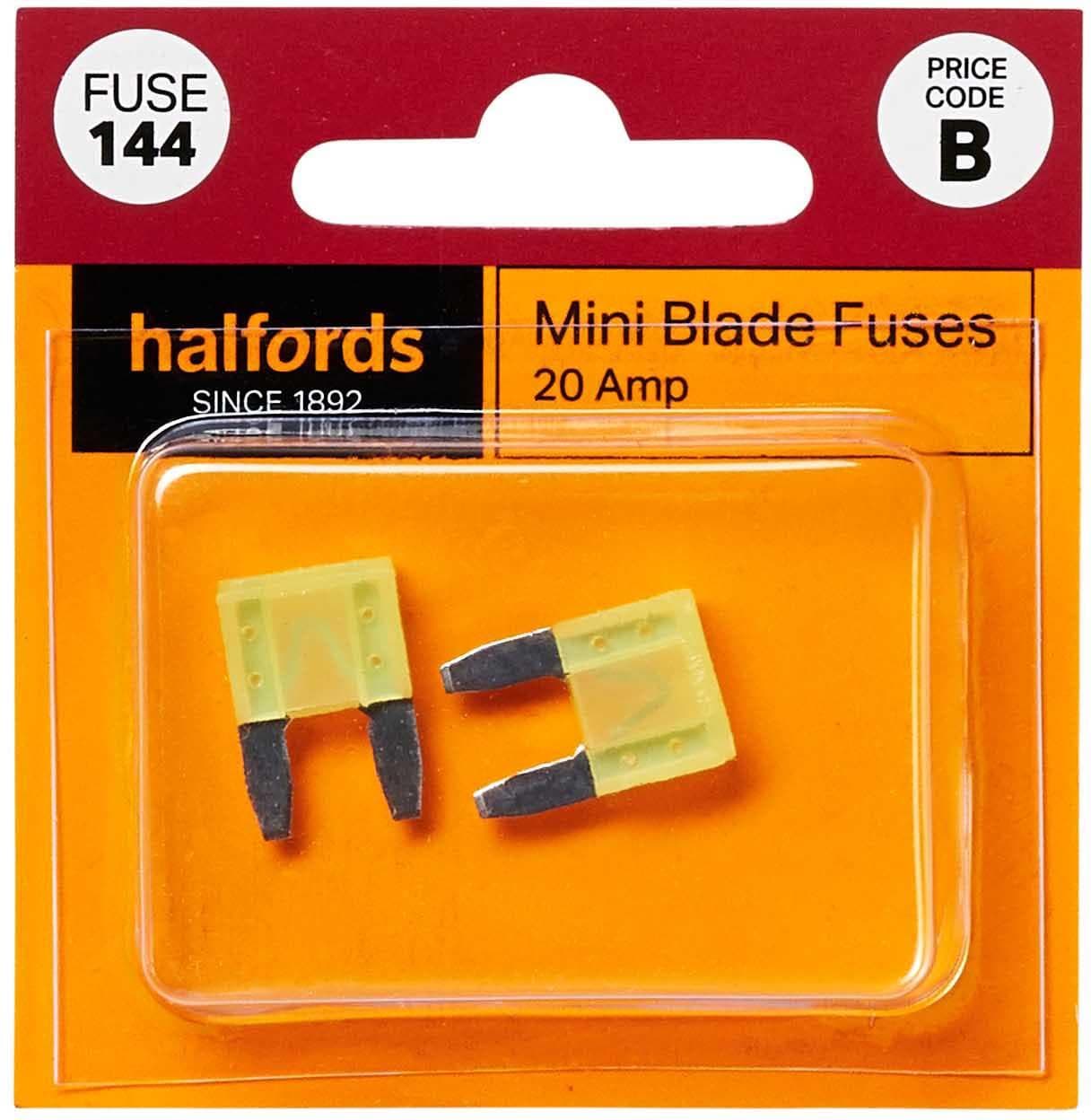 Halfords Mini Blade Fuses 20 Amp (FUSE144)