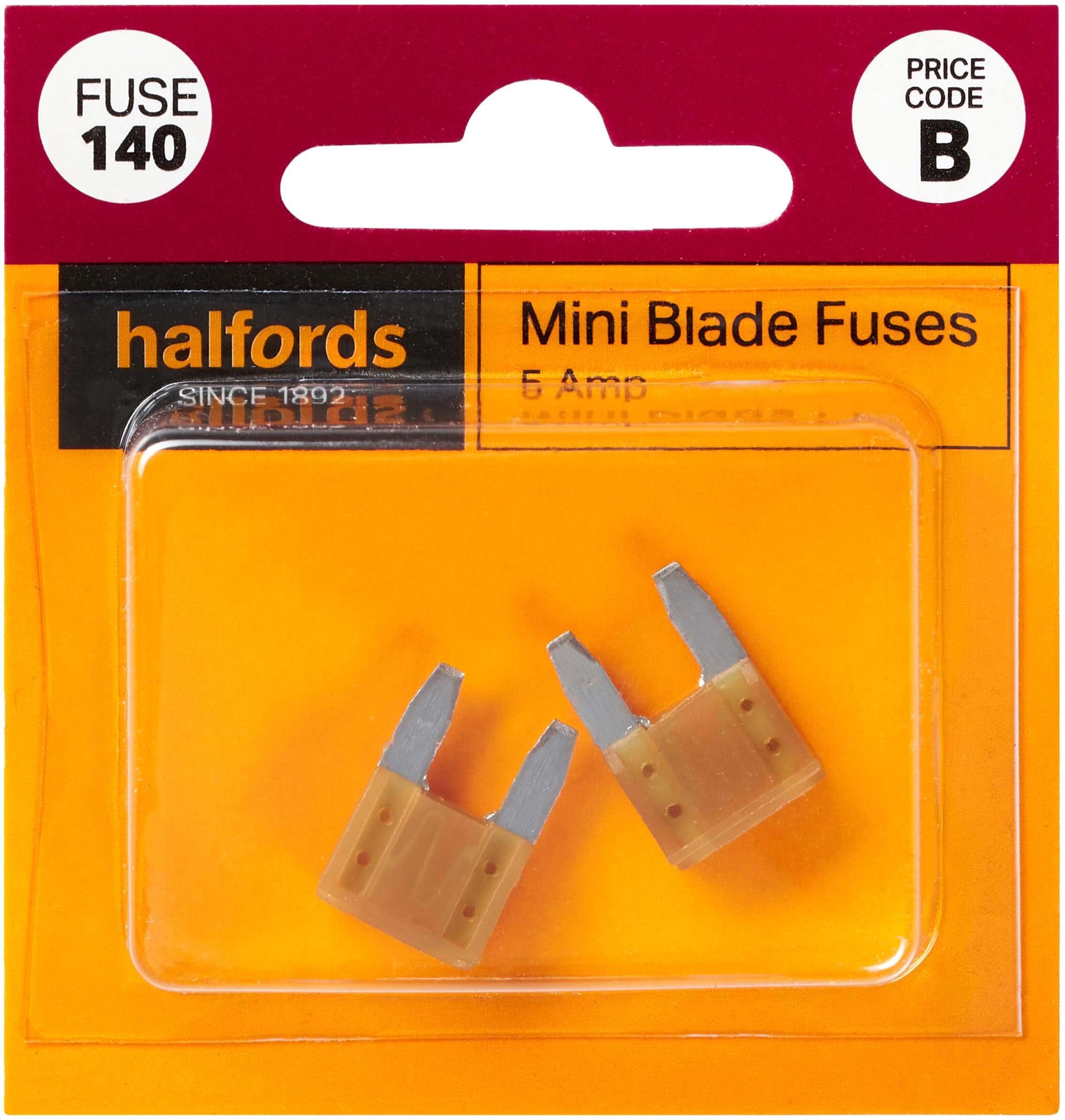 Halfords Mini blade Fuses 5 Amp (FUSE140)
