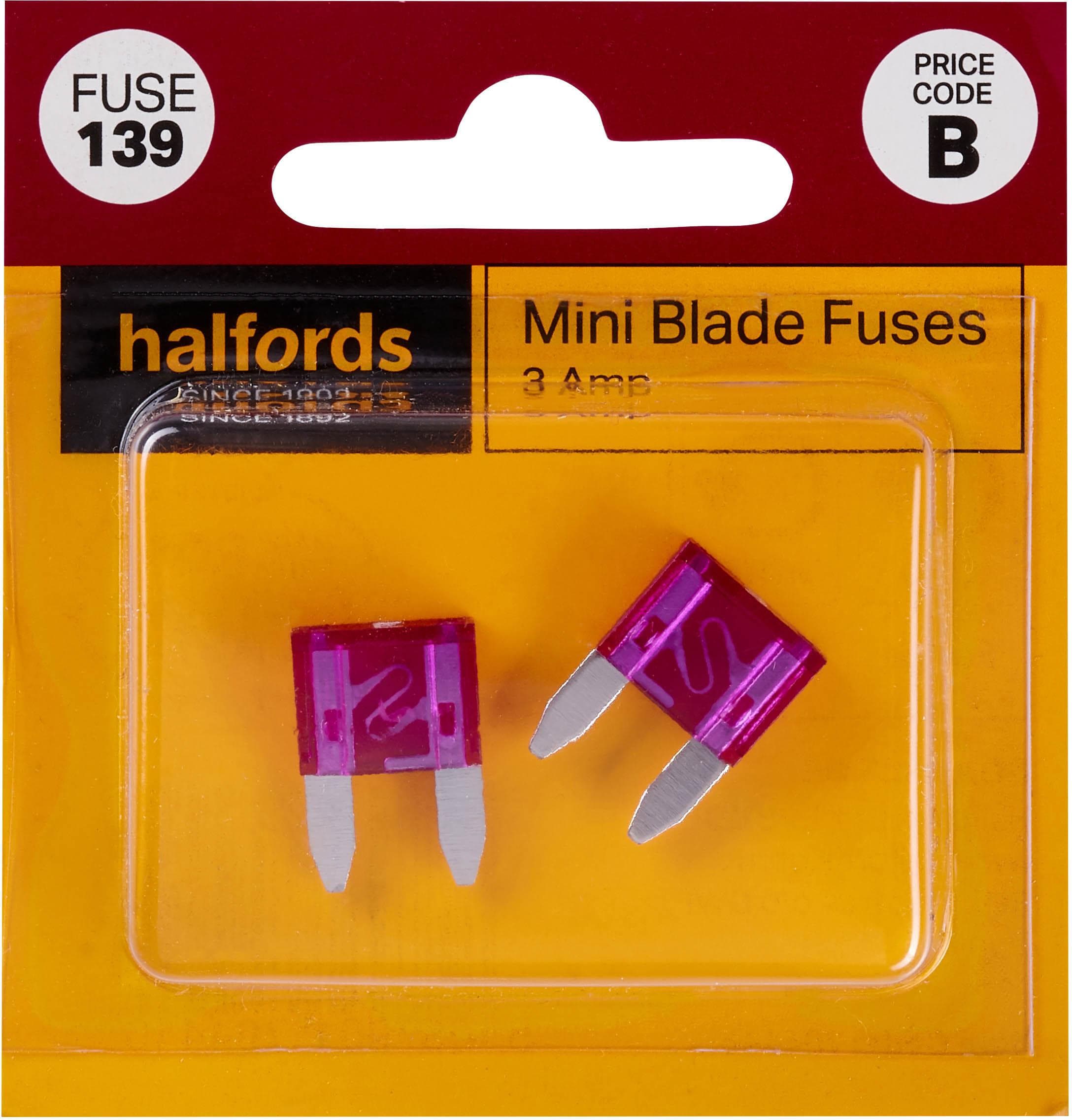 Halfords Mini Blade Fuses 3 Amp (FUSE139)