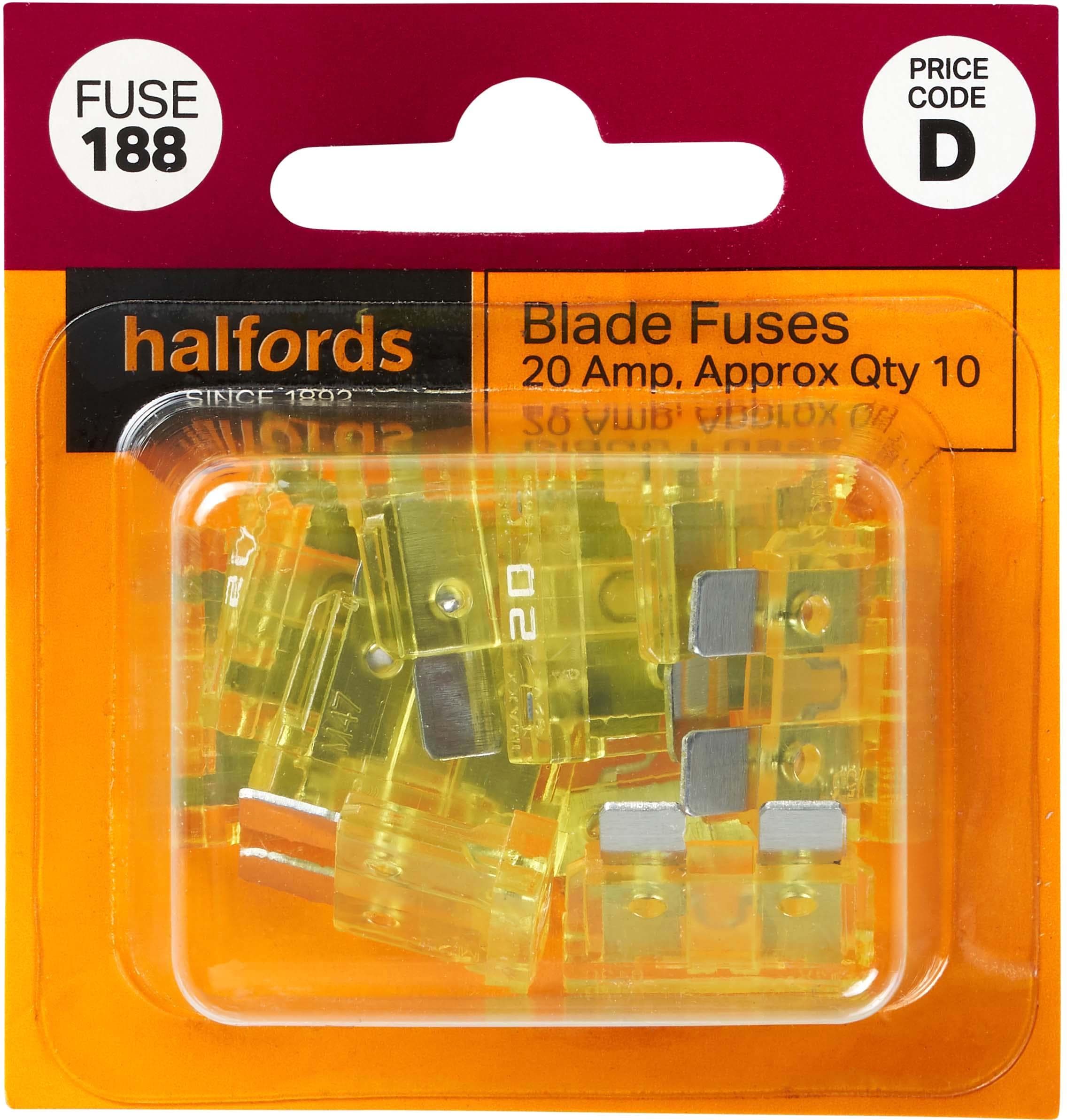 Halfords Fuse Standard Blade 20 Amp (FUSE188)