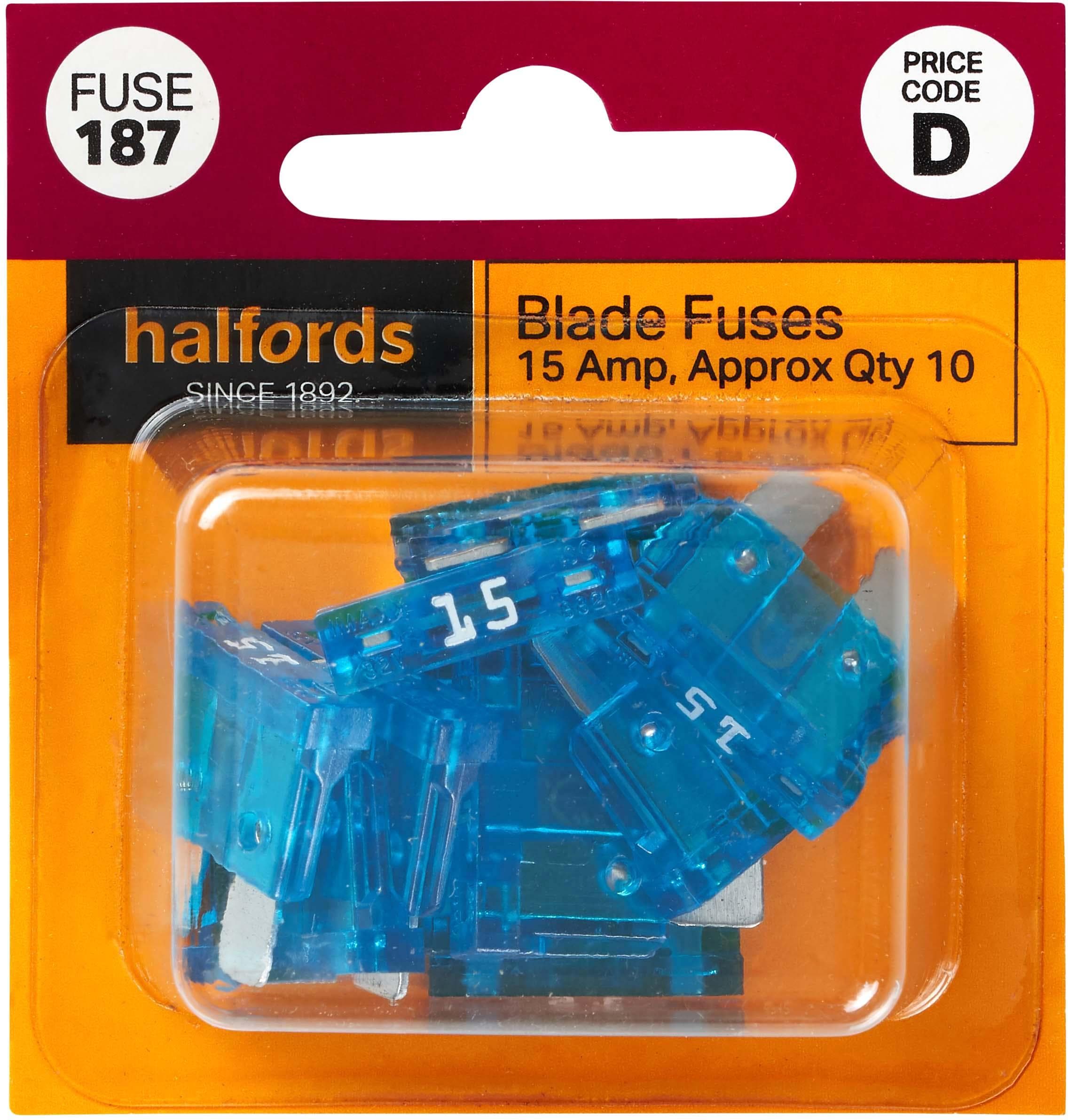 Halfords Blade Fuses 15 Amp (FUSE187)