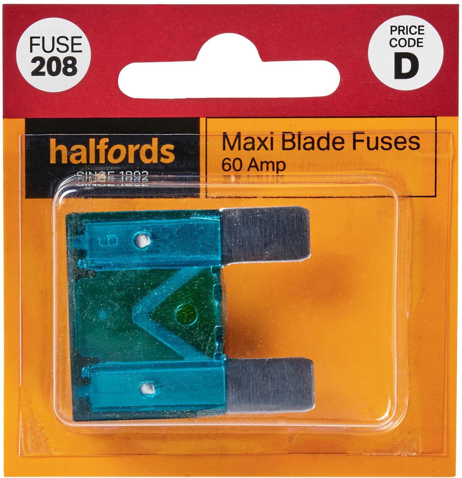 Halfords Maxi Blade Fuses 60 Amp (FUSE208)