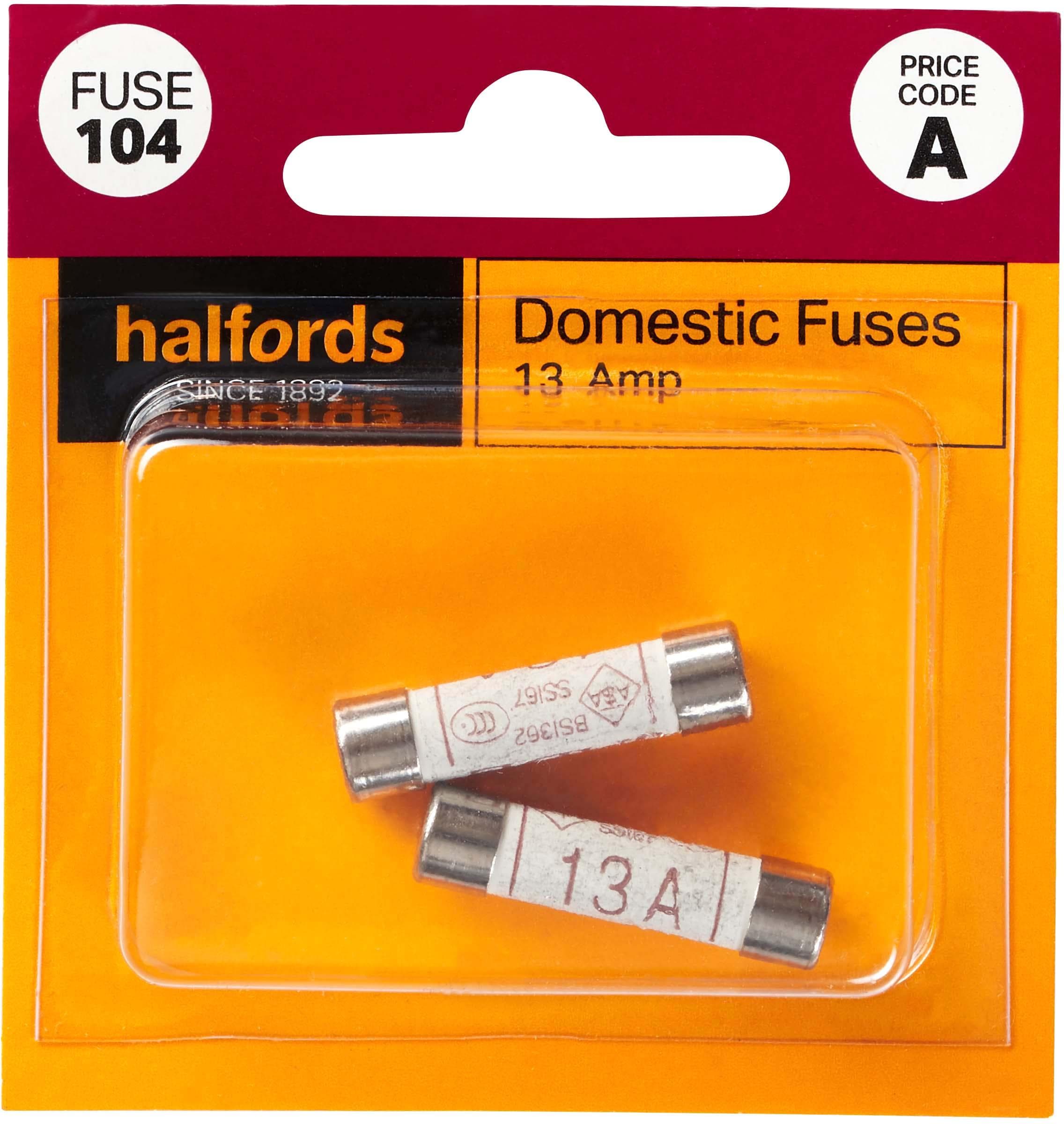 Halfords Domestic Fuses 13 Amp (FUSE104)
