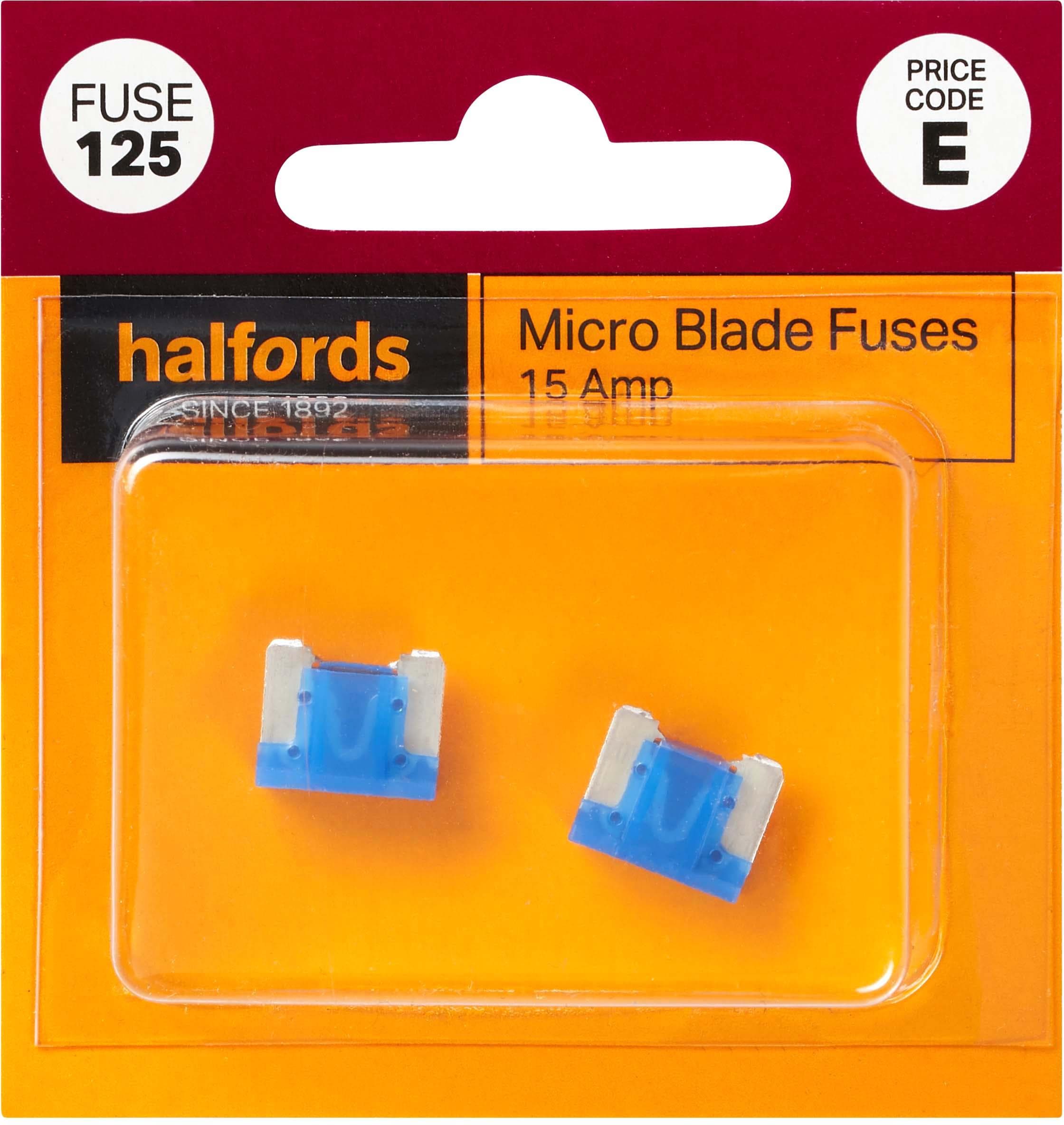 Halfords Micro Blade Fuses 15 Amp (FUSE125)