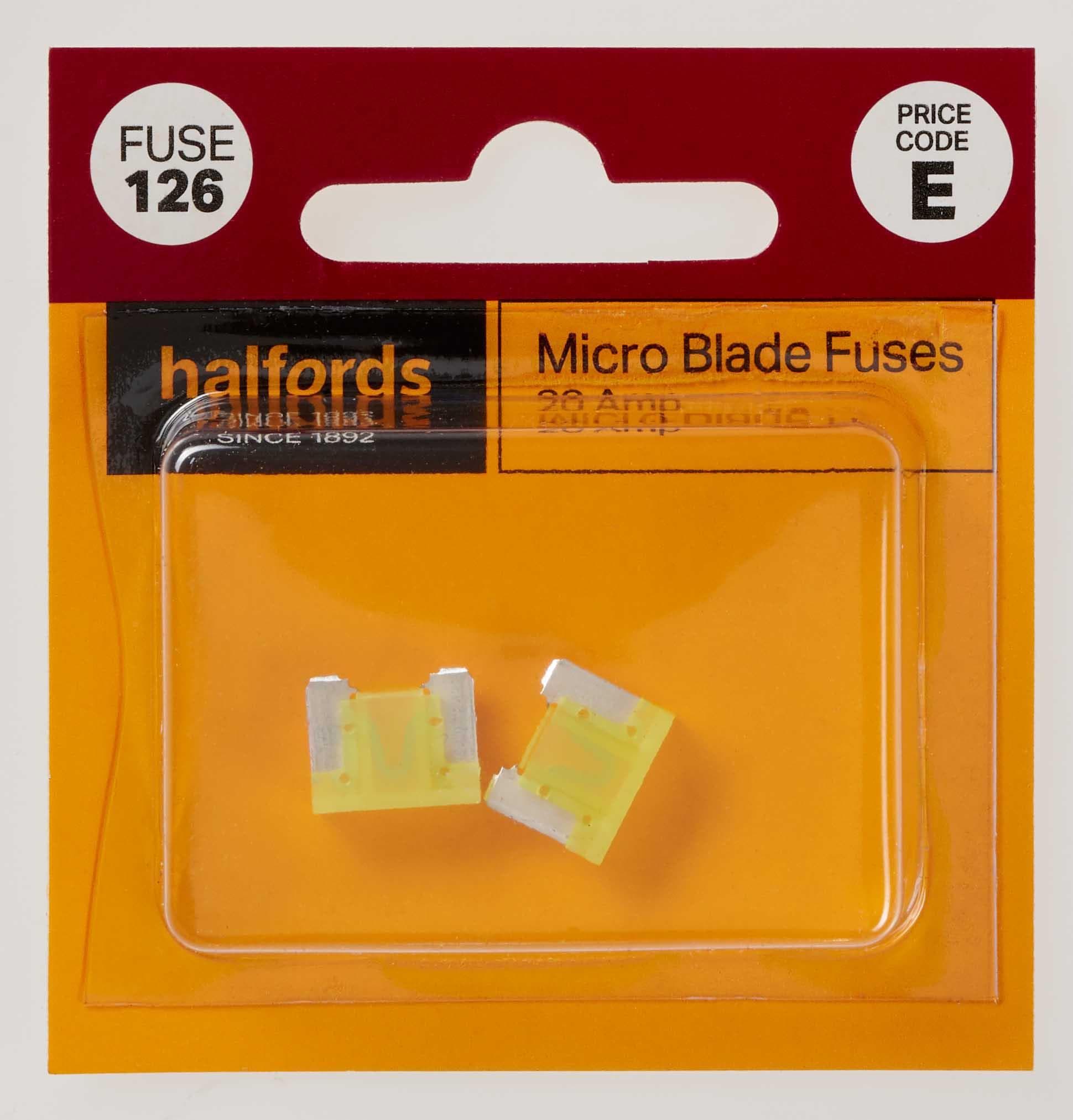 Halfords Micro Blade Fuse 20 Amp (FUSE126)