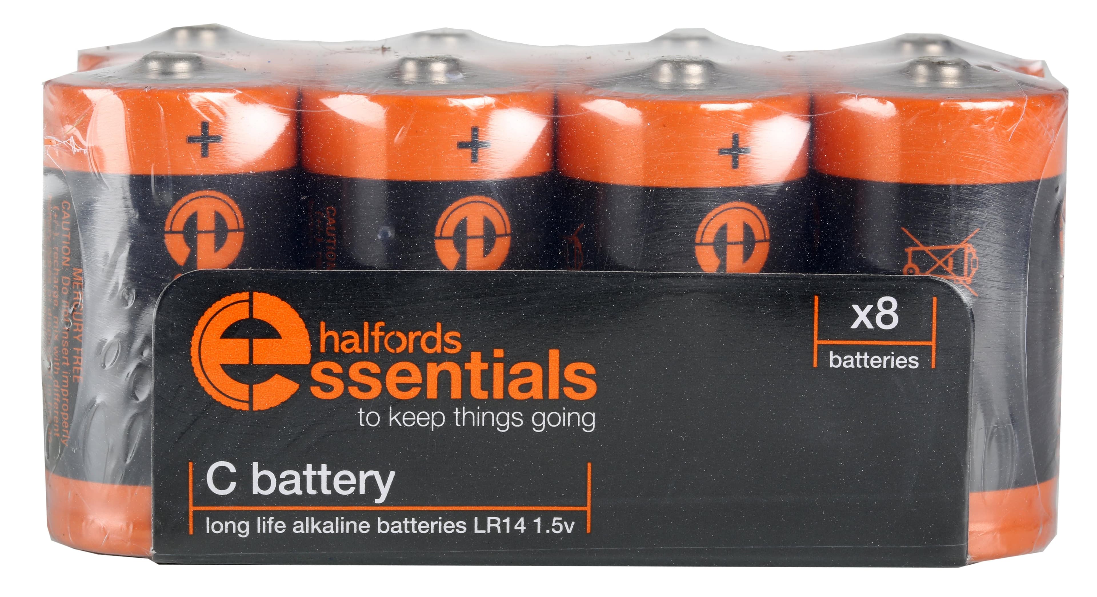 Halfords Essential Batteries C x8