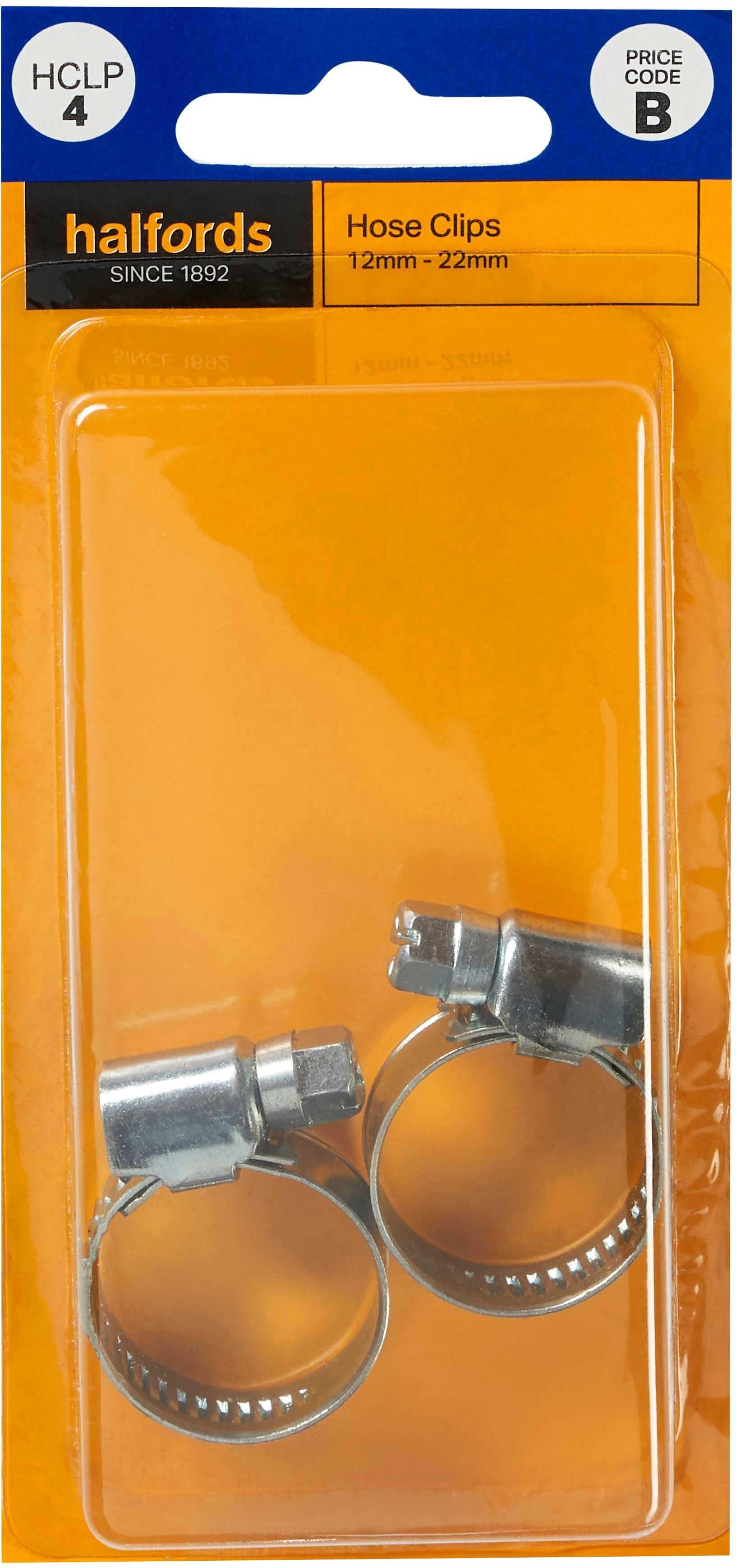 Halfords Hose Clips 12-22mm (HCLP4) - 2 Pack