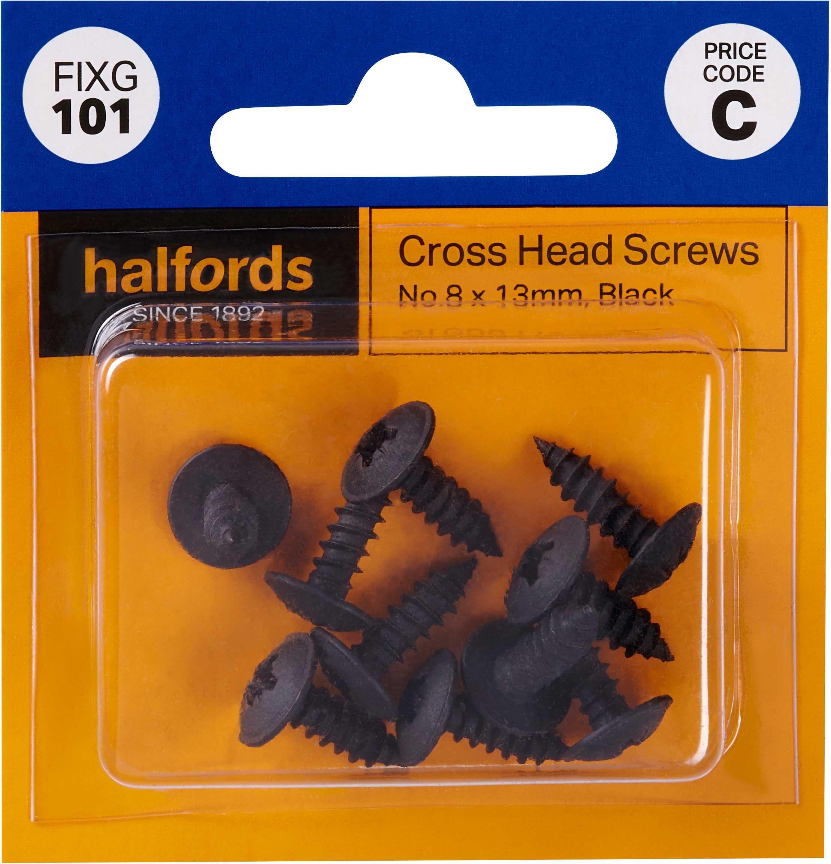 Halfords Cross Head Screws No8 x 13mm (FIXG101)