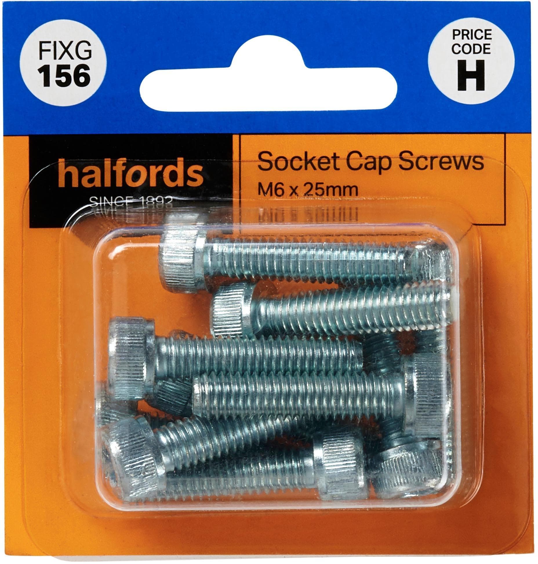 Halfords Socket Cap Screw M6 x 25mm (FIXG156)