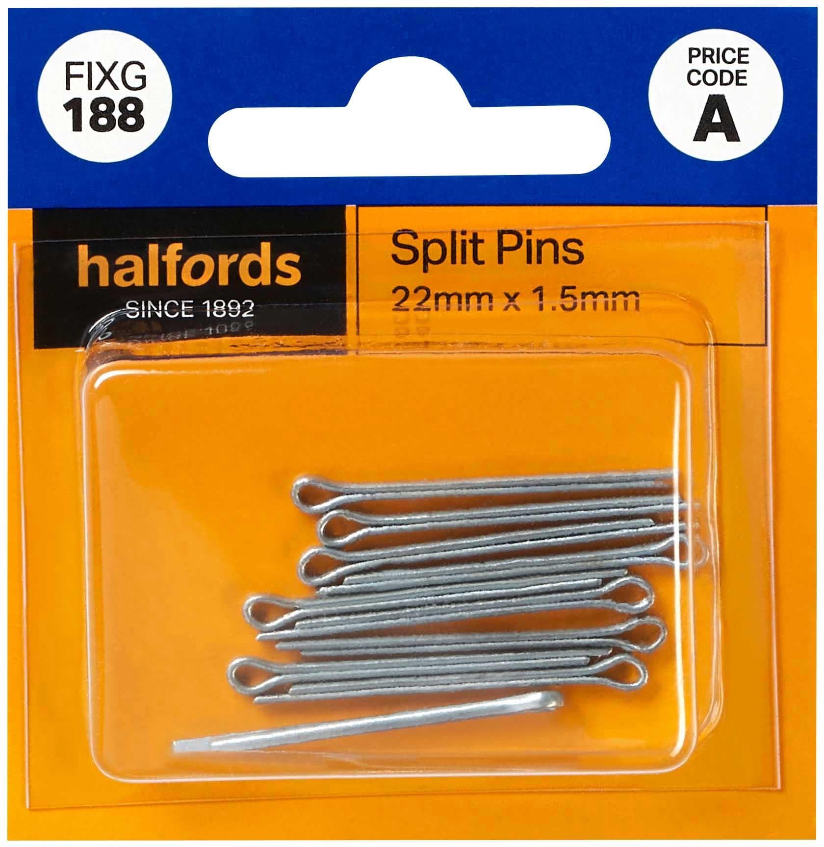 Halfords Split Pins 22 x 1.5mm (FIXG188)