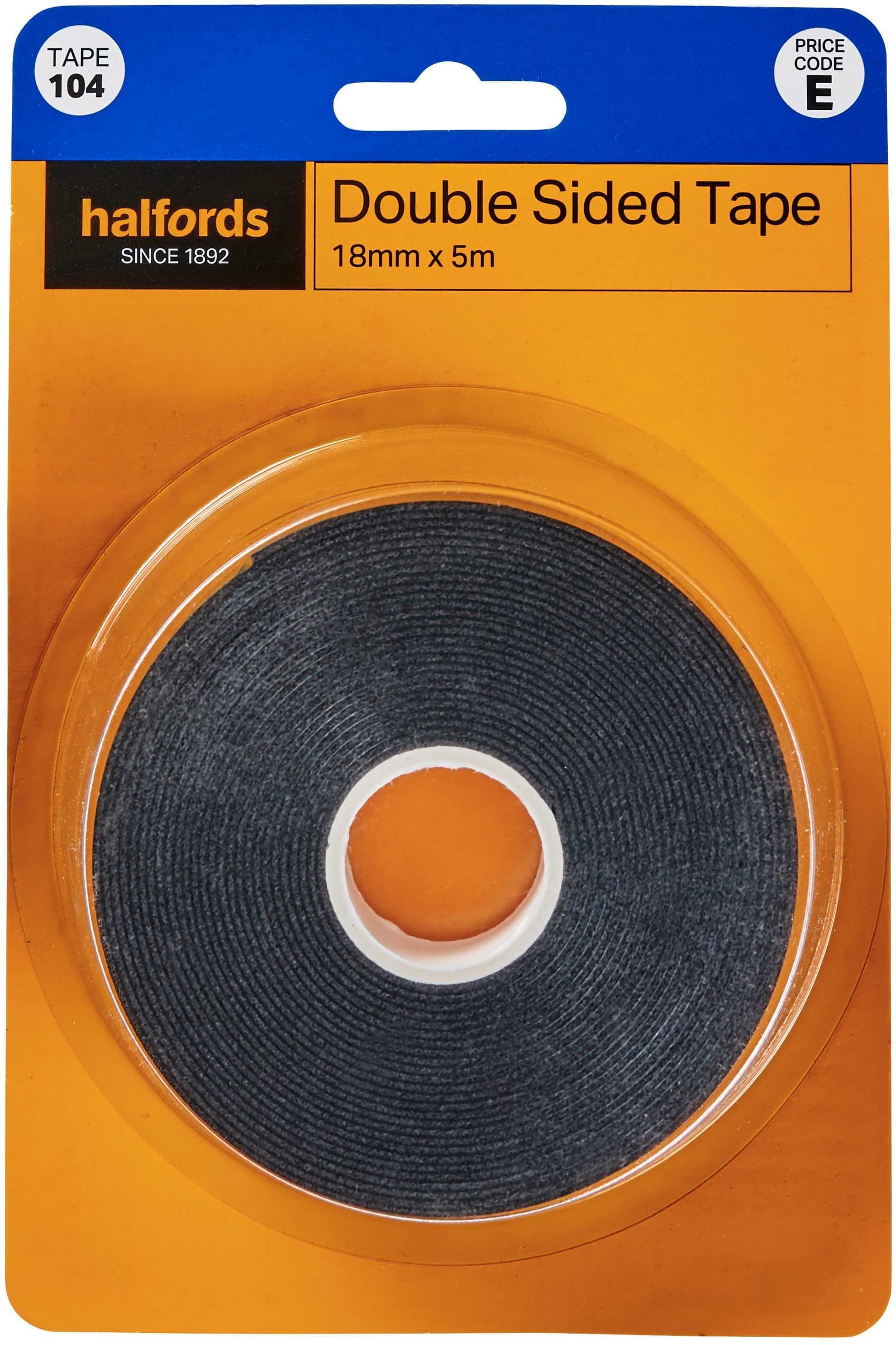 Halfords Double Sided Tape 18mm x 5m (TAPE104)