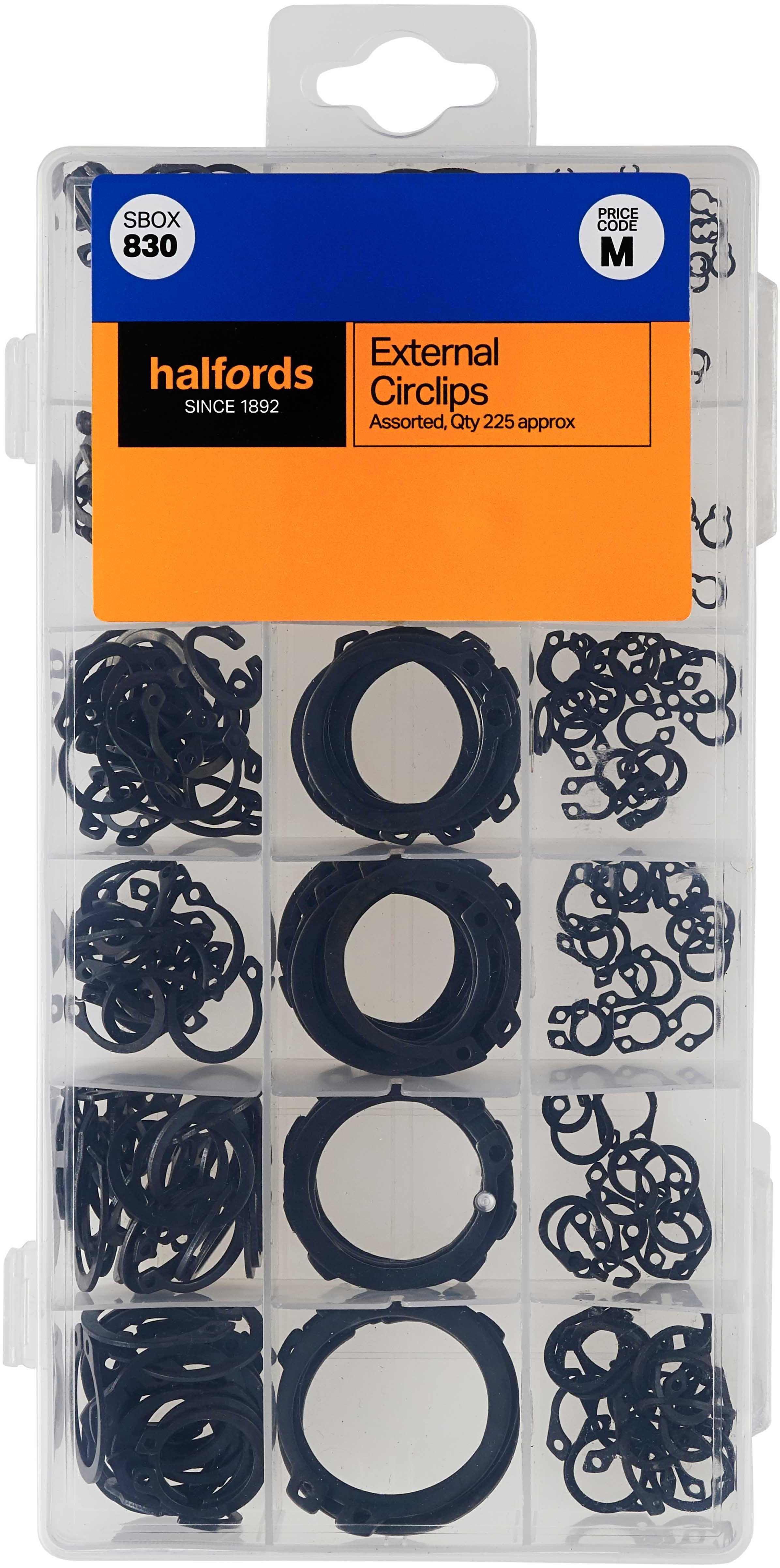 Halfords Assorted External Circlips (SBOX830)