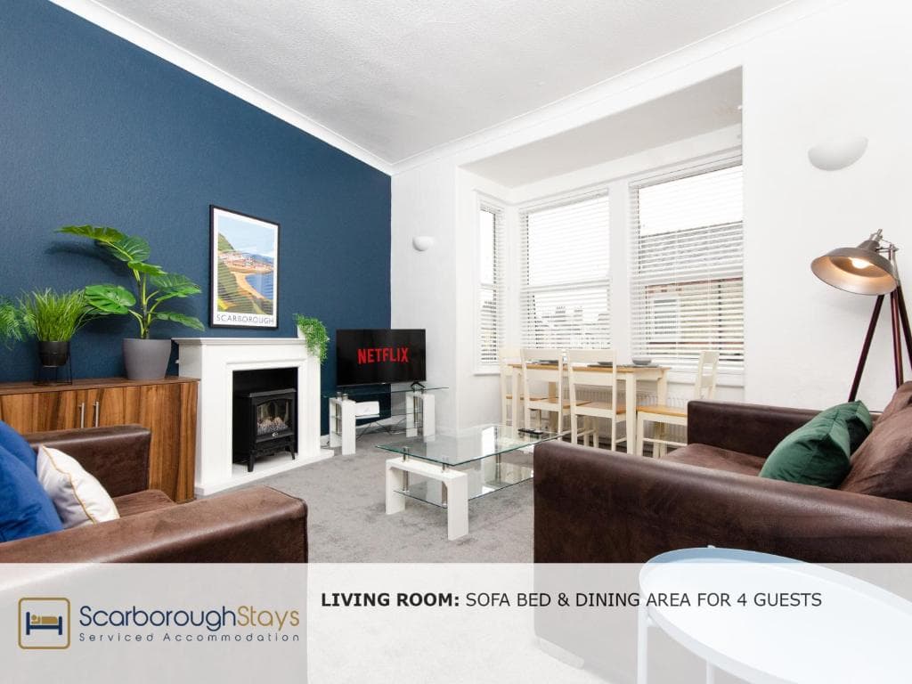 Accommodation at Hampton House - Lovely and Spacious 2 Bedroom Apartment - WITH FREE PARKING in scarborough
