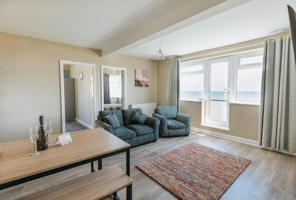 Accommodation at SEA VIEW, Three bed beachfront balcony apartment, Bridlington, North Yorkshire in bridlington