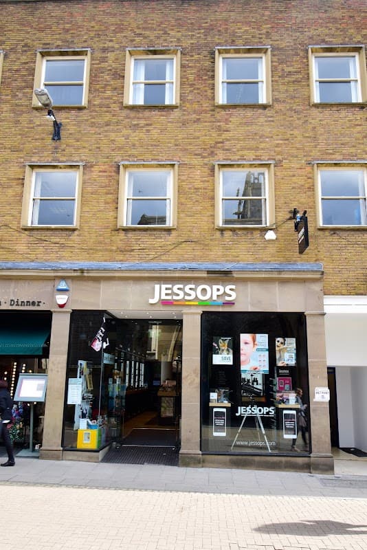 Storefront of Jessops with large signage, displaying electronics and tech products, in York, Yorkshire.
