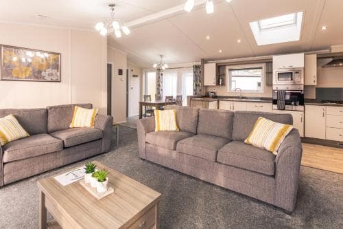 Pine Lodge With Hot Tub Image 3